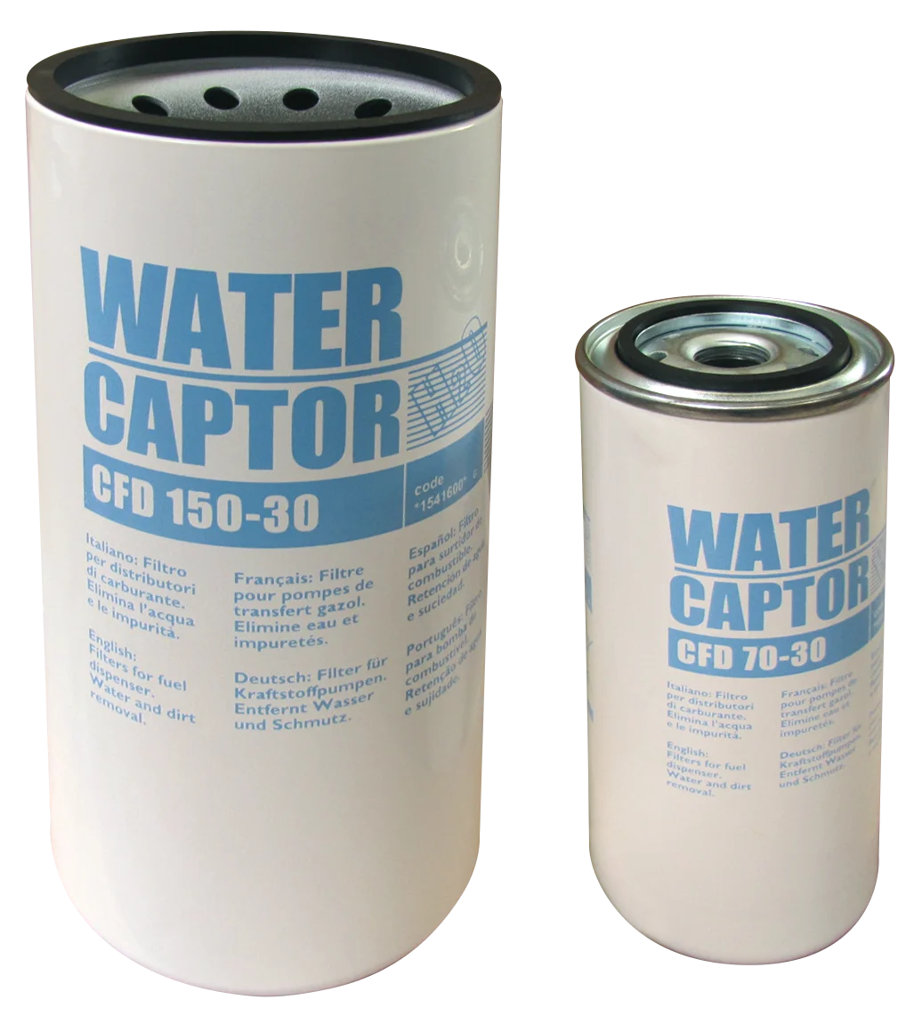 Patronfilter med vattenavskiljare, max. 150 l/min