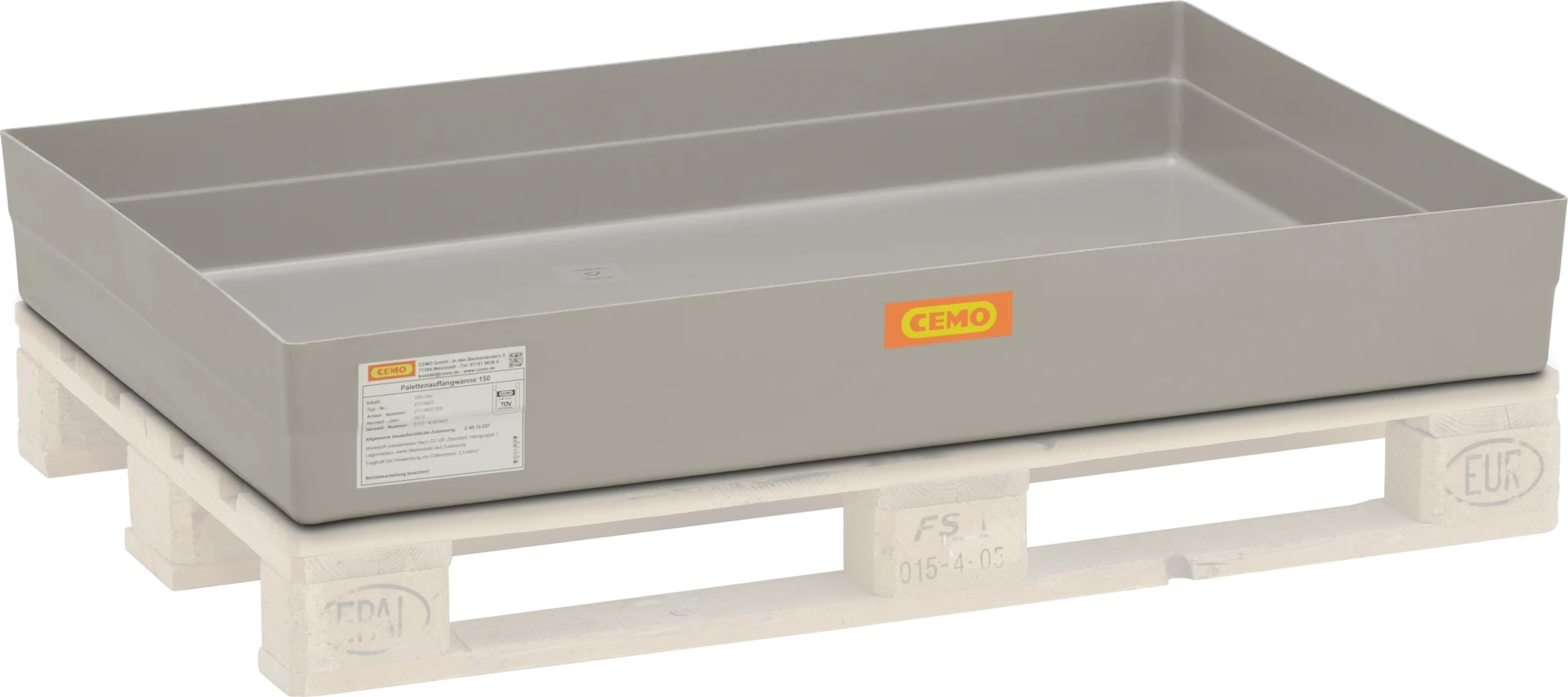 GRP sump pallet 150 for Euro pallets without approval
