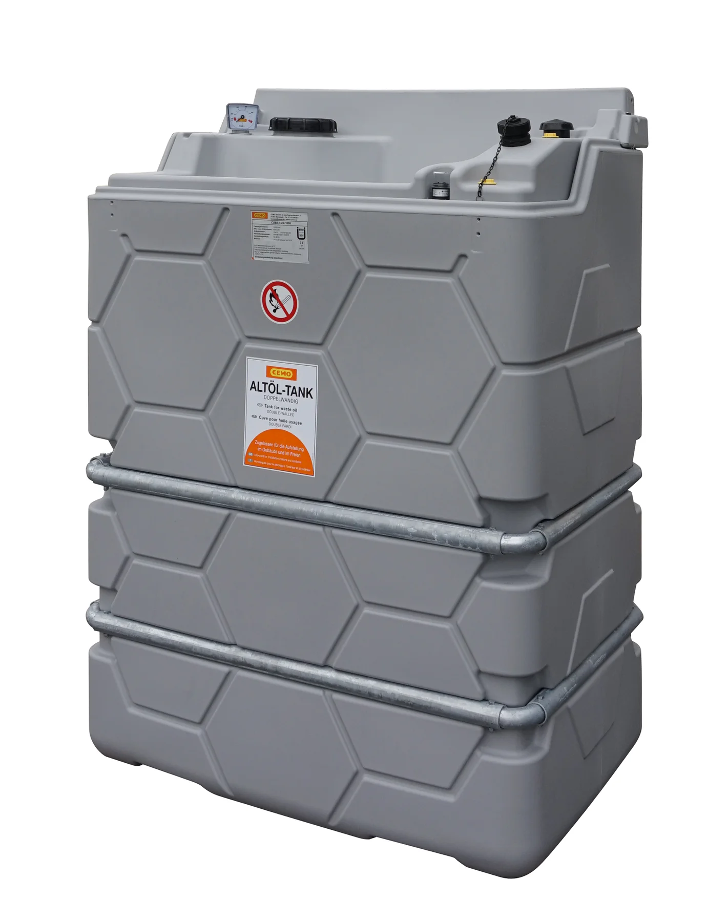 Serbatoio olio esausto CUBE Indoor, senza coperchio ribaltabile, 1000 l