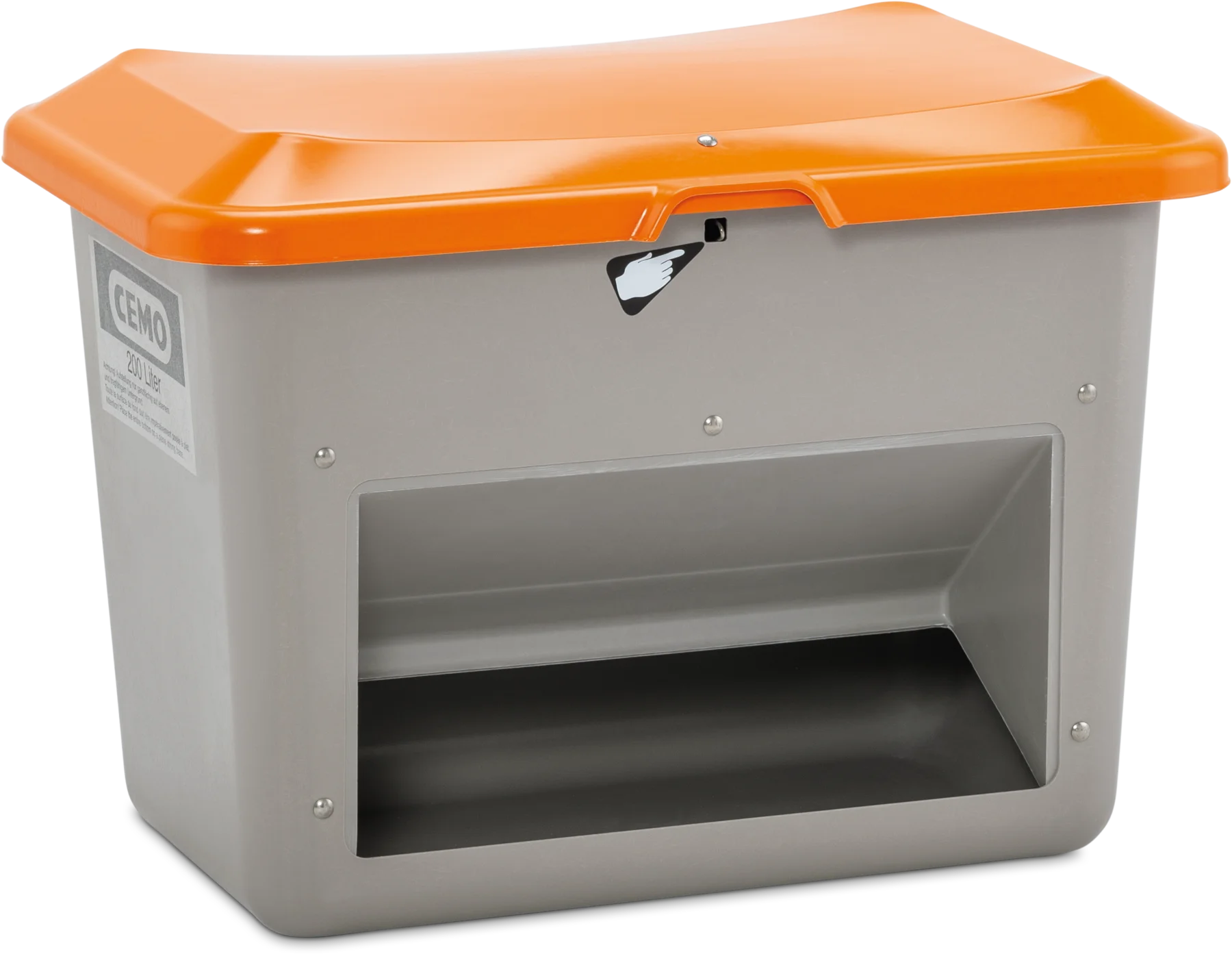 GRP Grit container Plus3 200 l, grey/orange