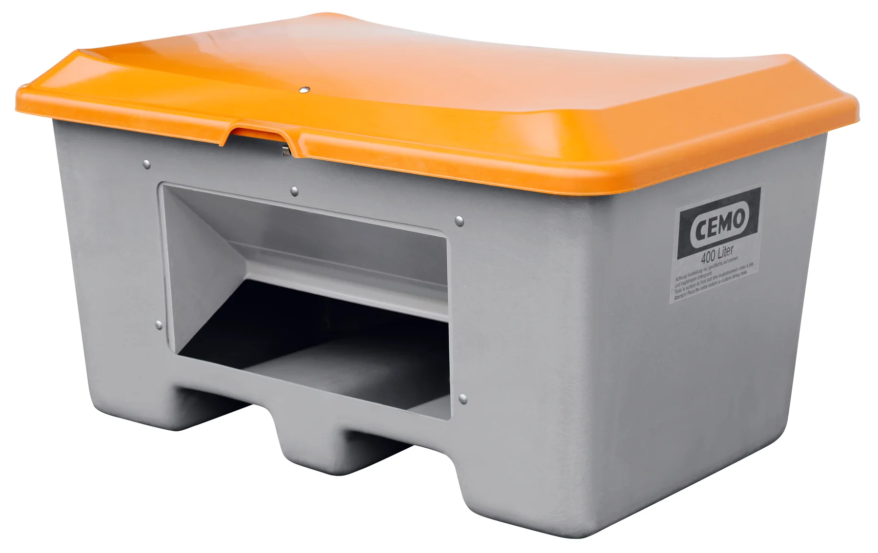 GRP Grit container Plus3 400 l, grey/orange