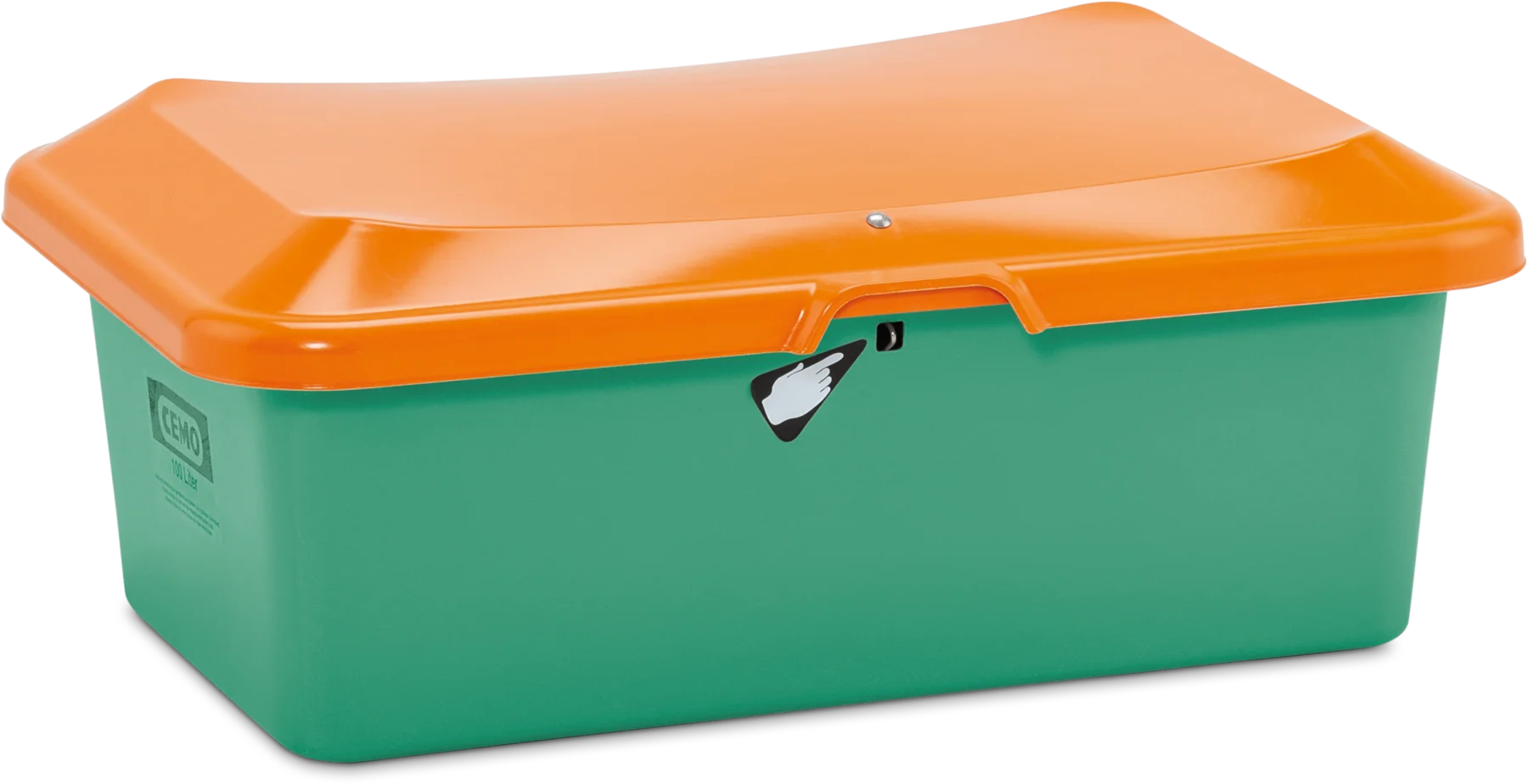 GRP Grit container Plus3 100 l, green/orange