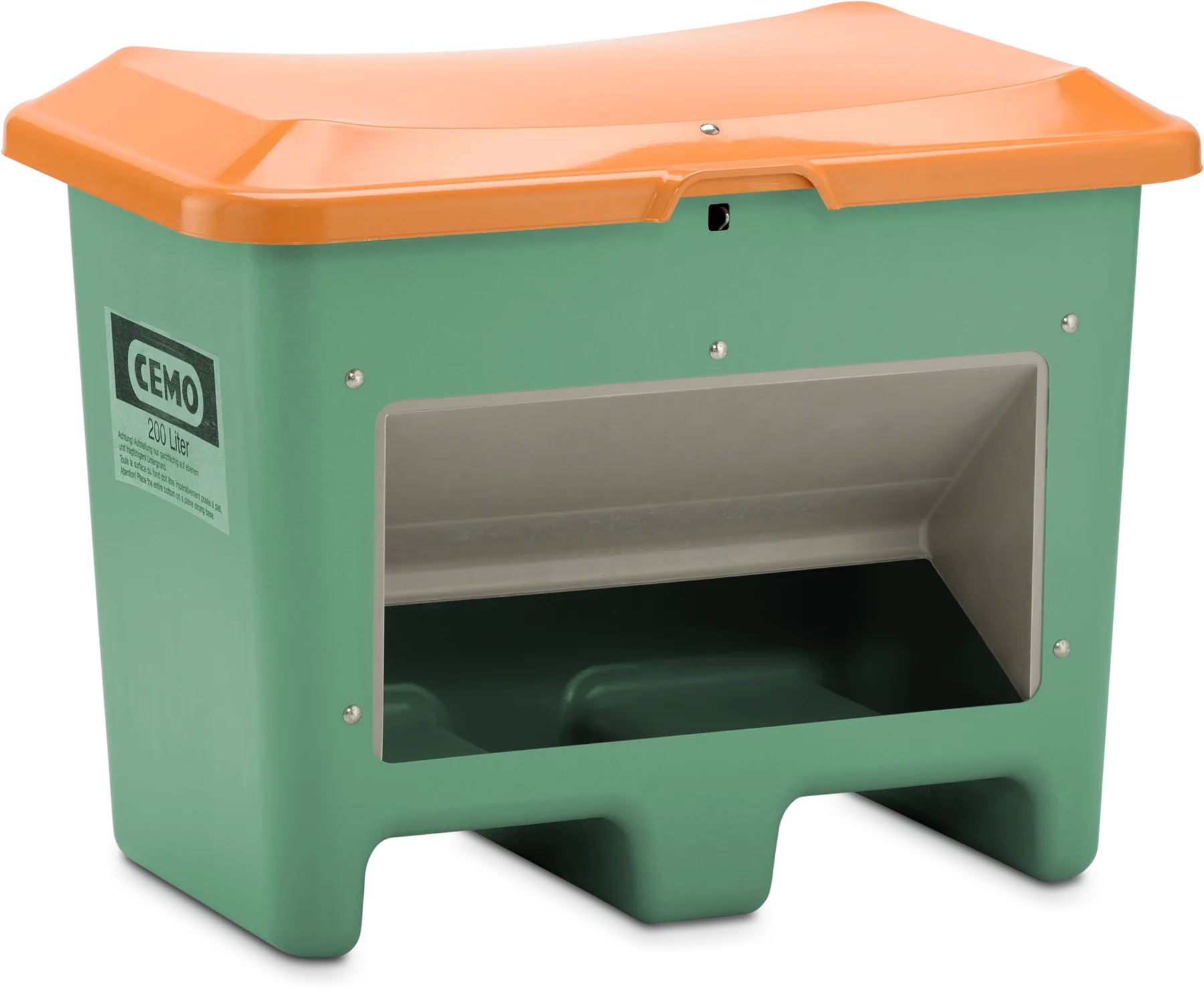 GRP Grit container Plus3 200 l, green/orange