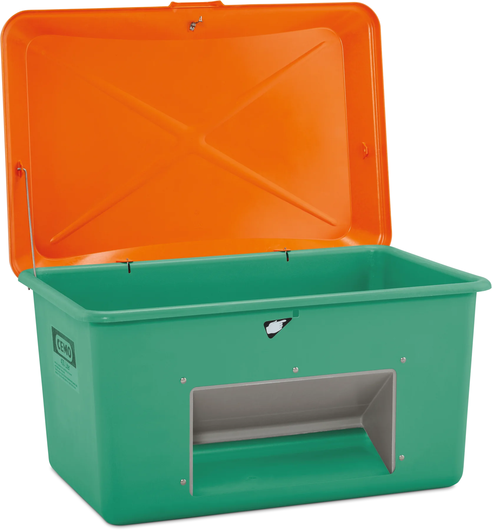 GRP Grit container Plus3 400 l, green/orange