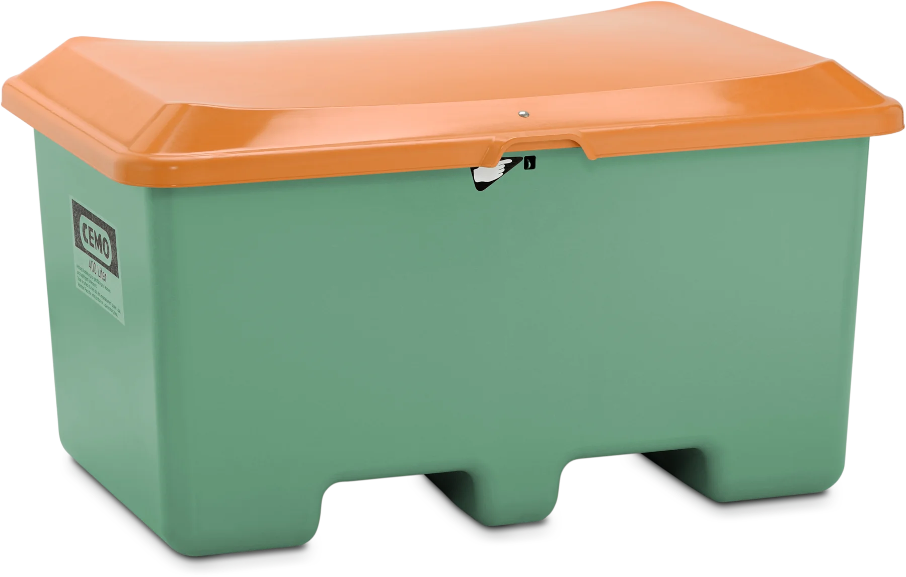GRP Grit container Plus3 400 l, green/orange