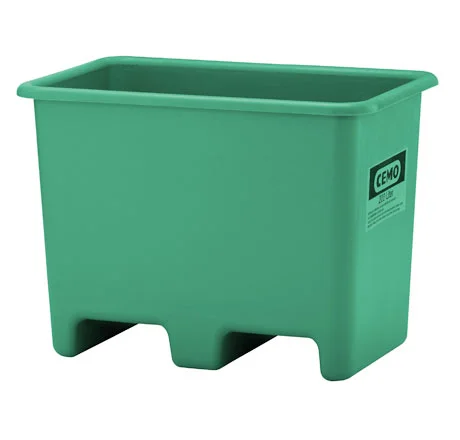 Underkörbar rektangulär container GRP 200 l grön