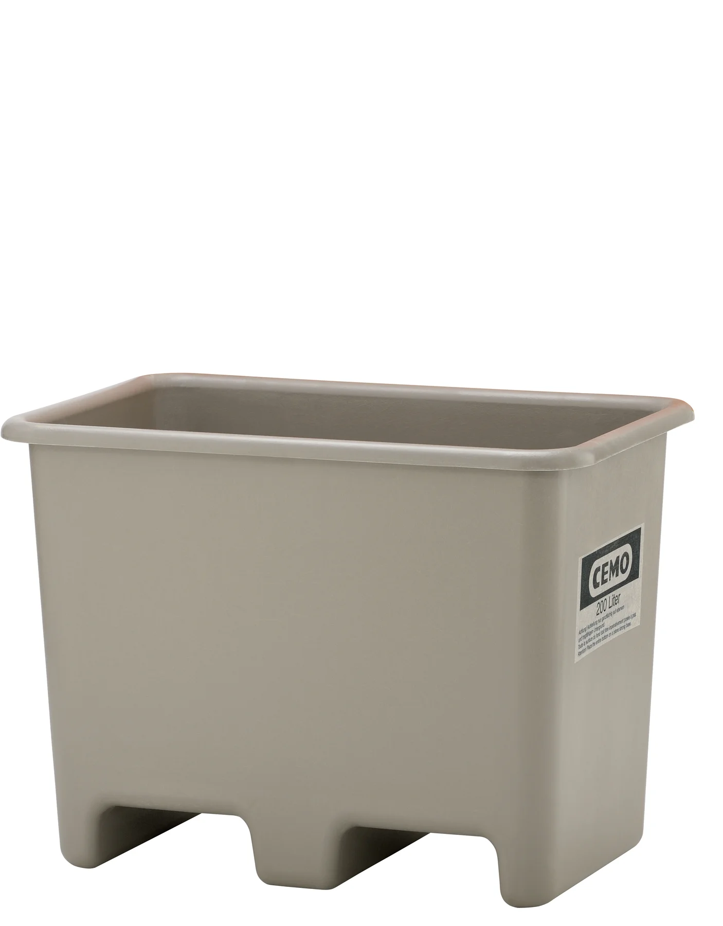 Underride rectangular container GRP 200 l grey