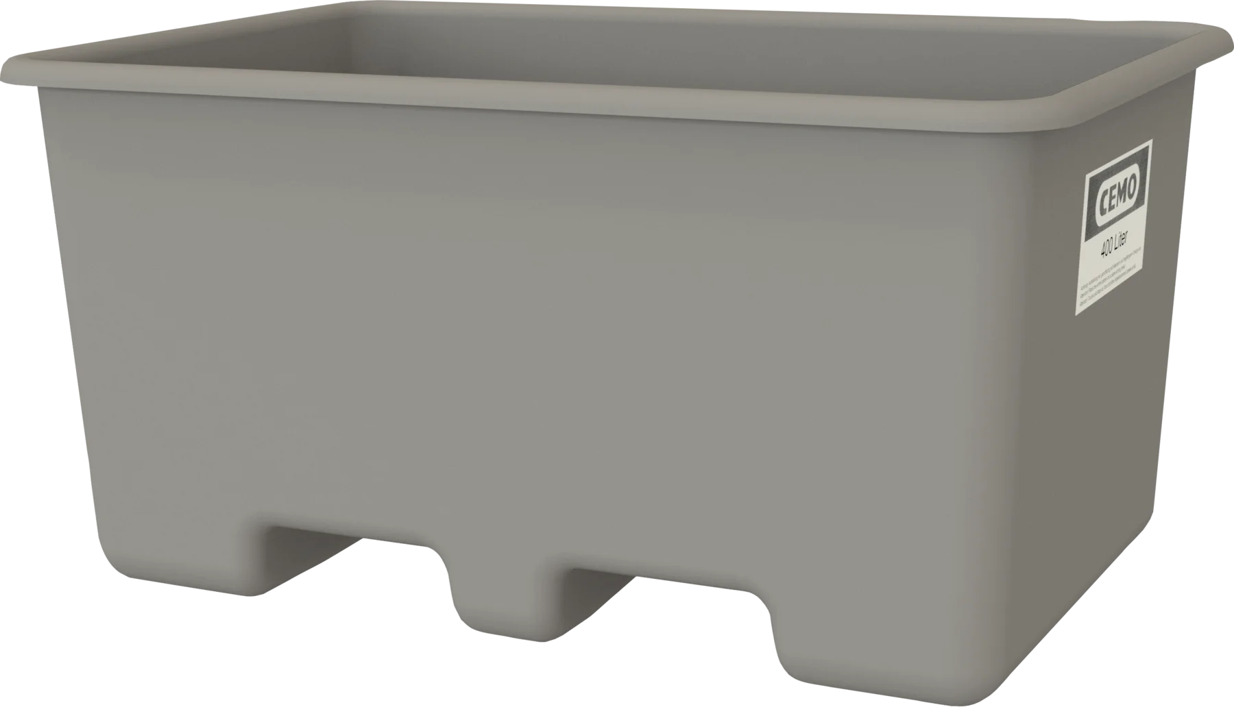 Underride rectangular container GRP 400 l grey