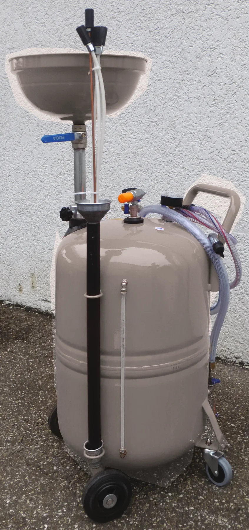 Aspiratore per olio 80 l con imbuto di raccolta