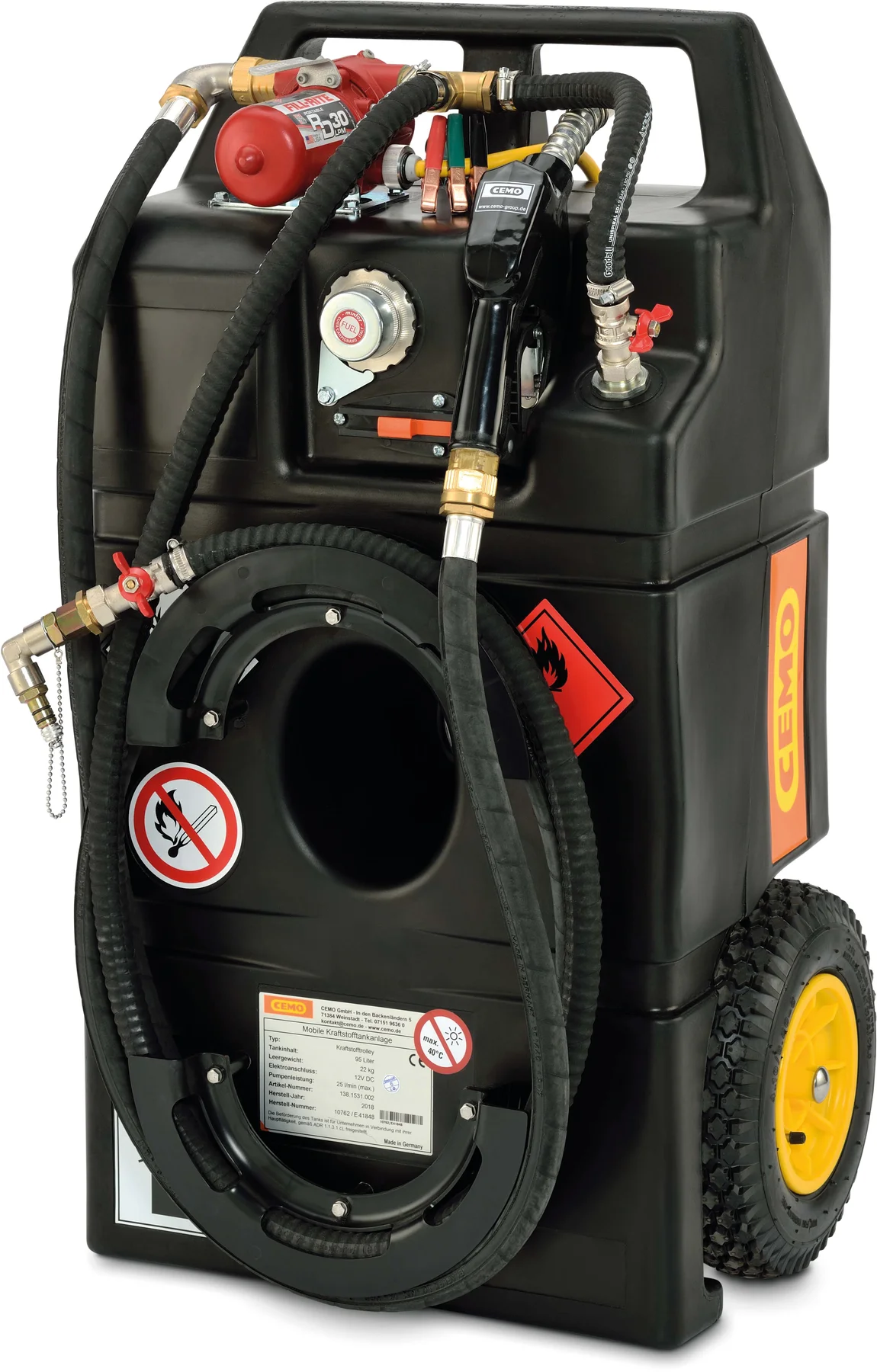 Electric extraction and refuelling trolley 95 l