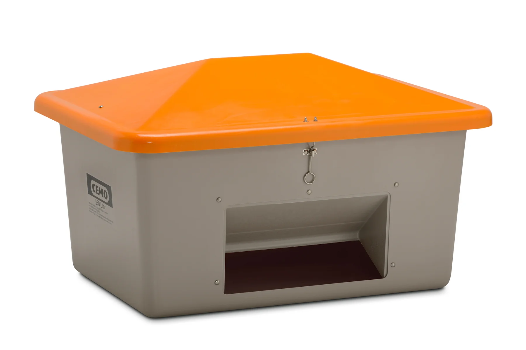 GRP Grit bin 550 l, grey/orange