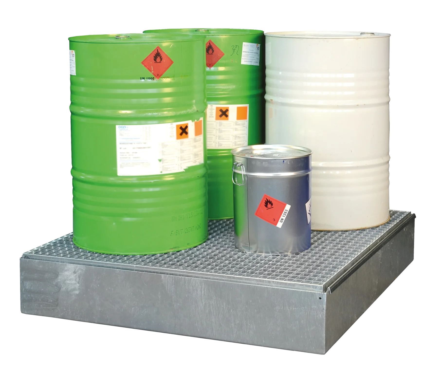 Sump pallet type SW4 o. F, galvanised model, with grating