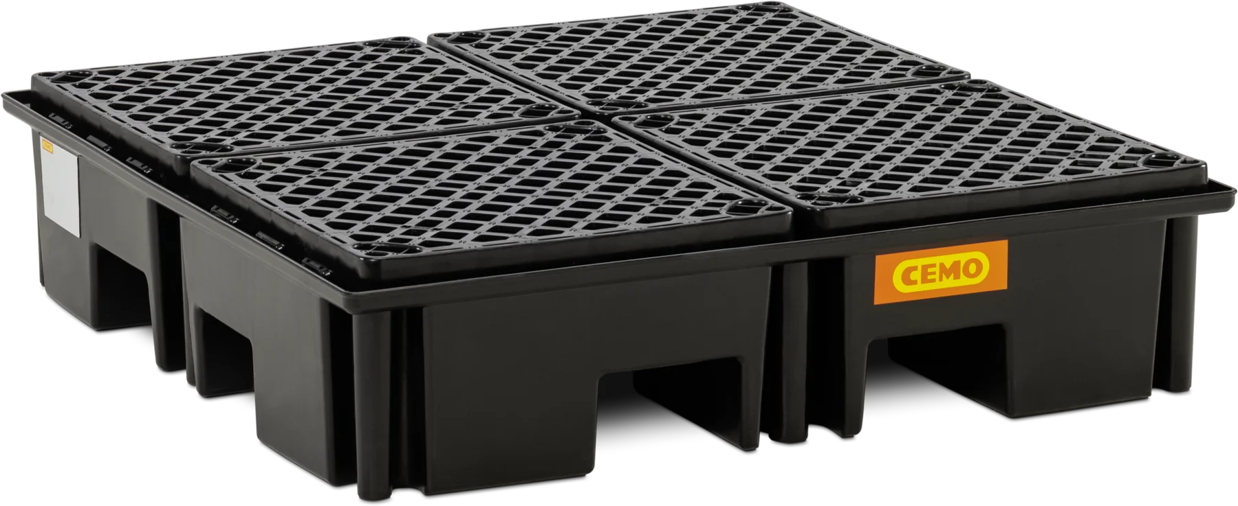 PE pallet sumps 120 x 120cm, 220 l with PE grating