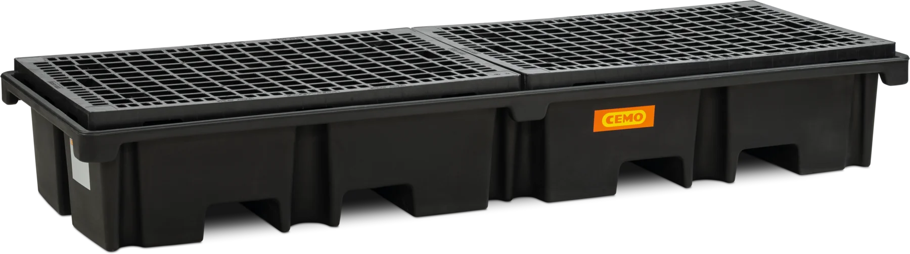 PE-pallet sump for 2 pallets 120 x 80 cm along, 425 l, with PE grating