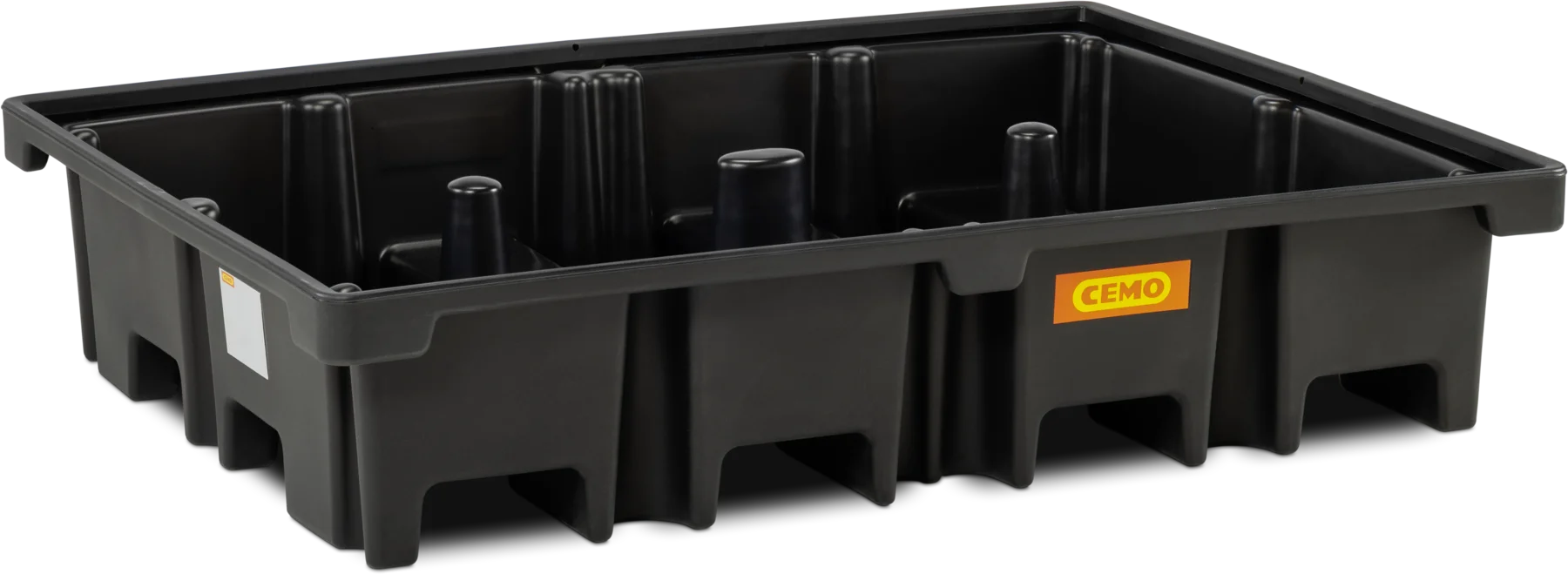 PE pallet sump for 2 pallets 120 x 80cm across, 425 l, without grating