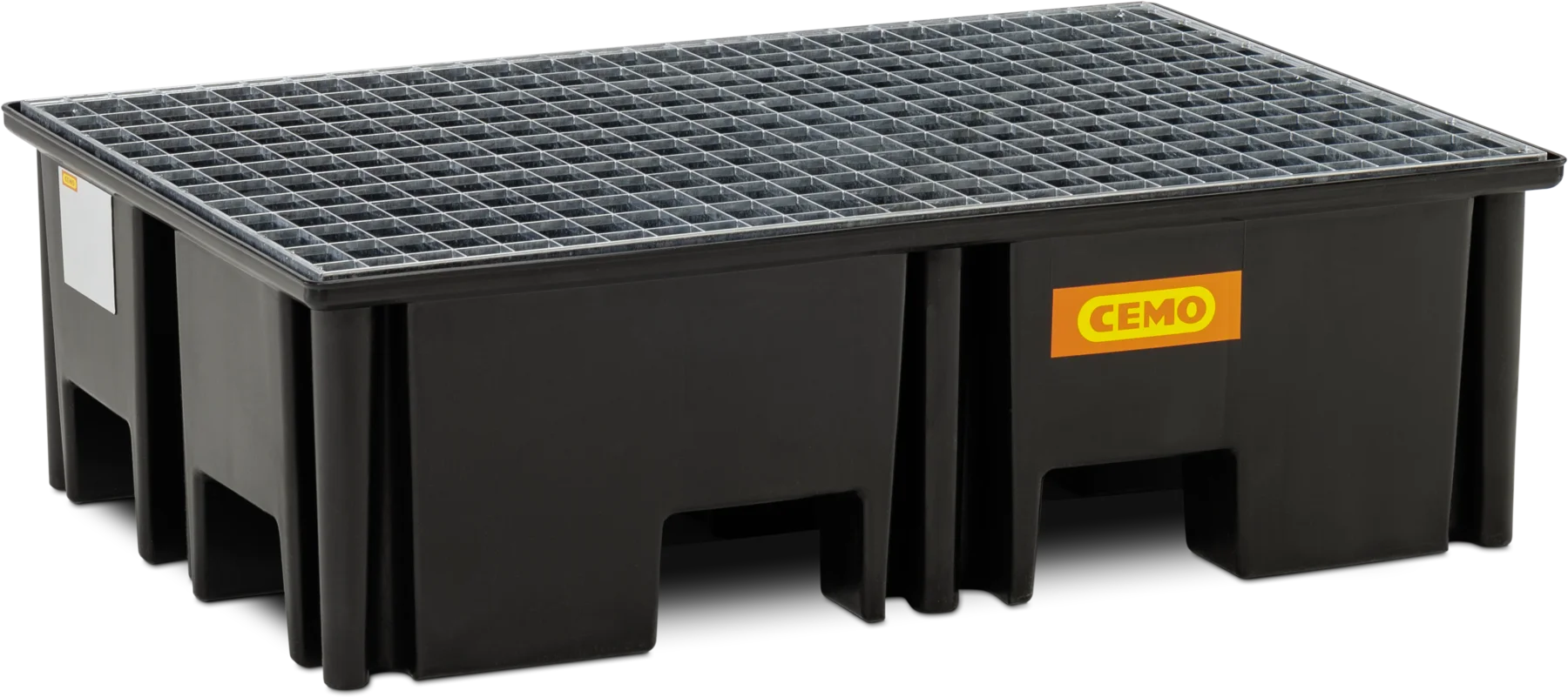 PE pallet sumps 120 x 80, 220 l with steel grating