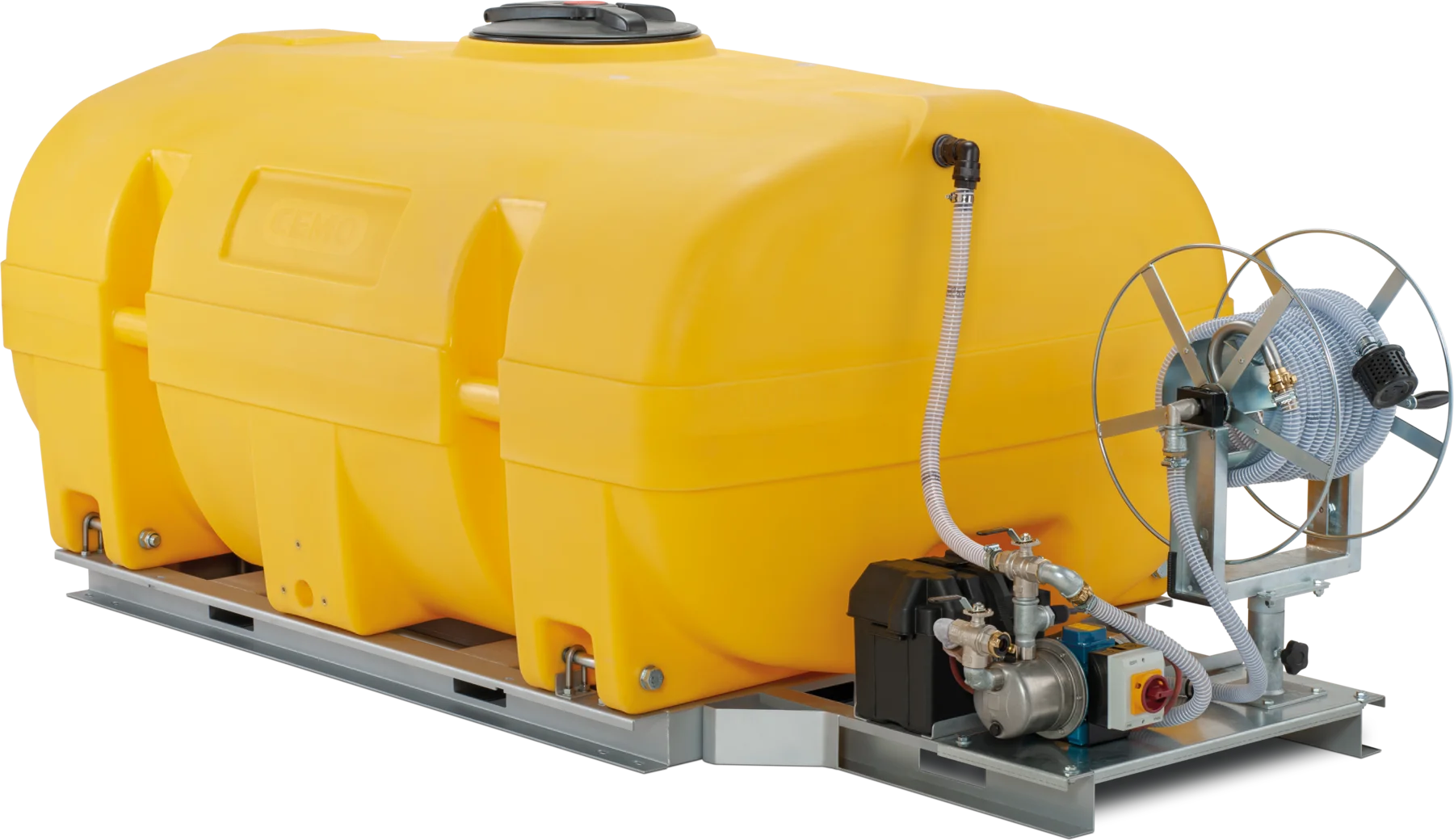 Sistema de riego móvil 130-PE 1000 l con bomba eléctrica 24V sin deflector