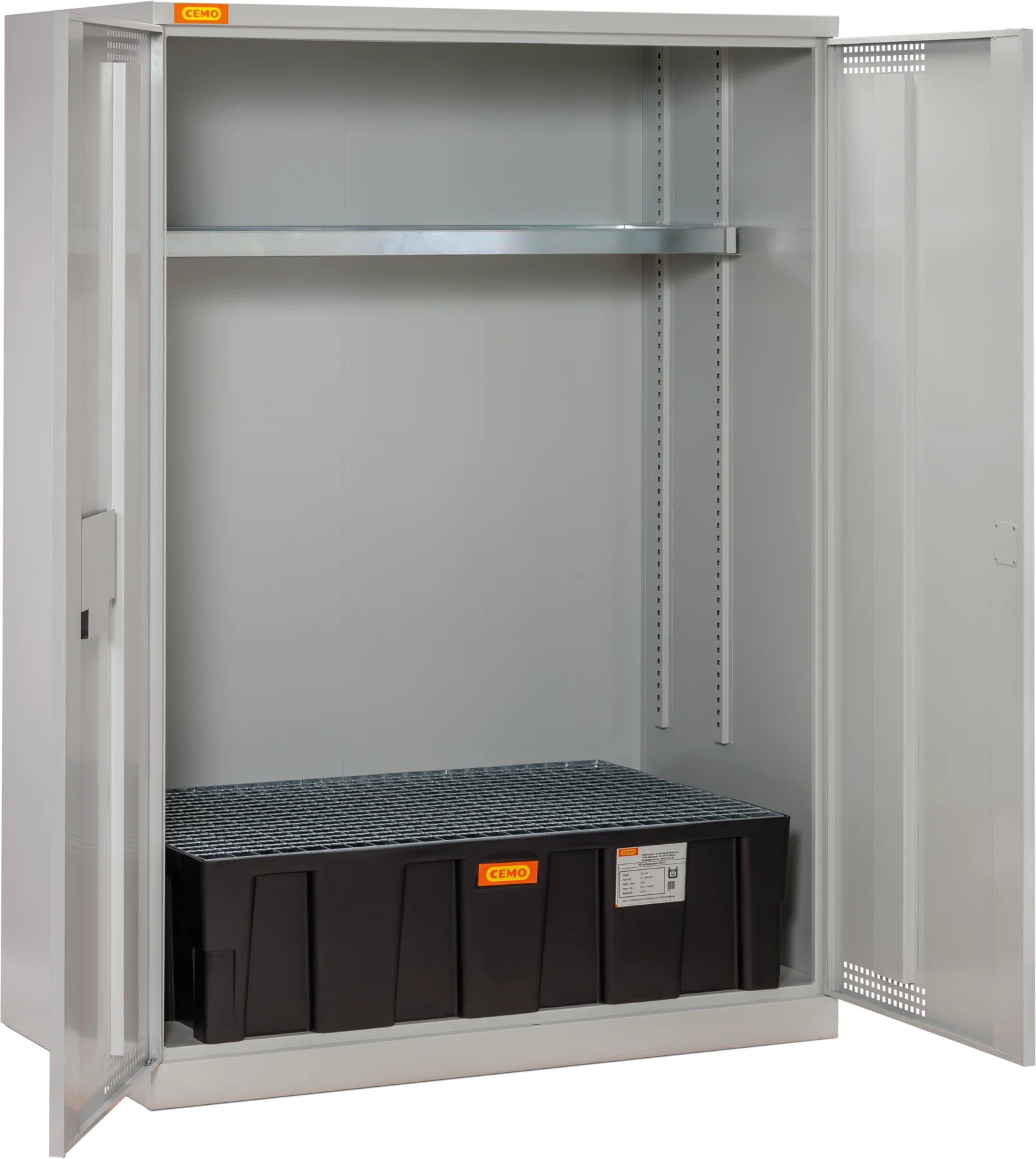 Drum cabinet 14/20 with PE sump and steel grating