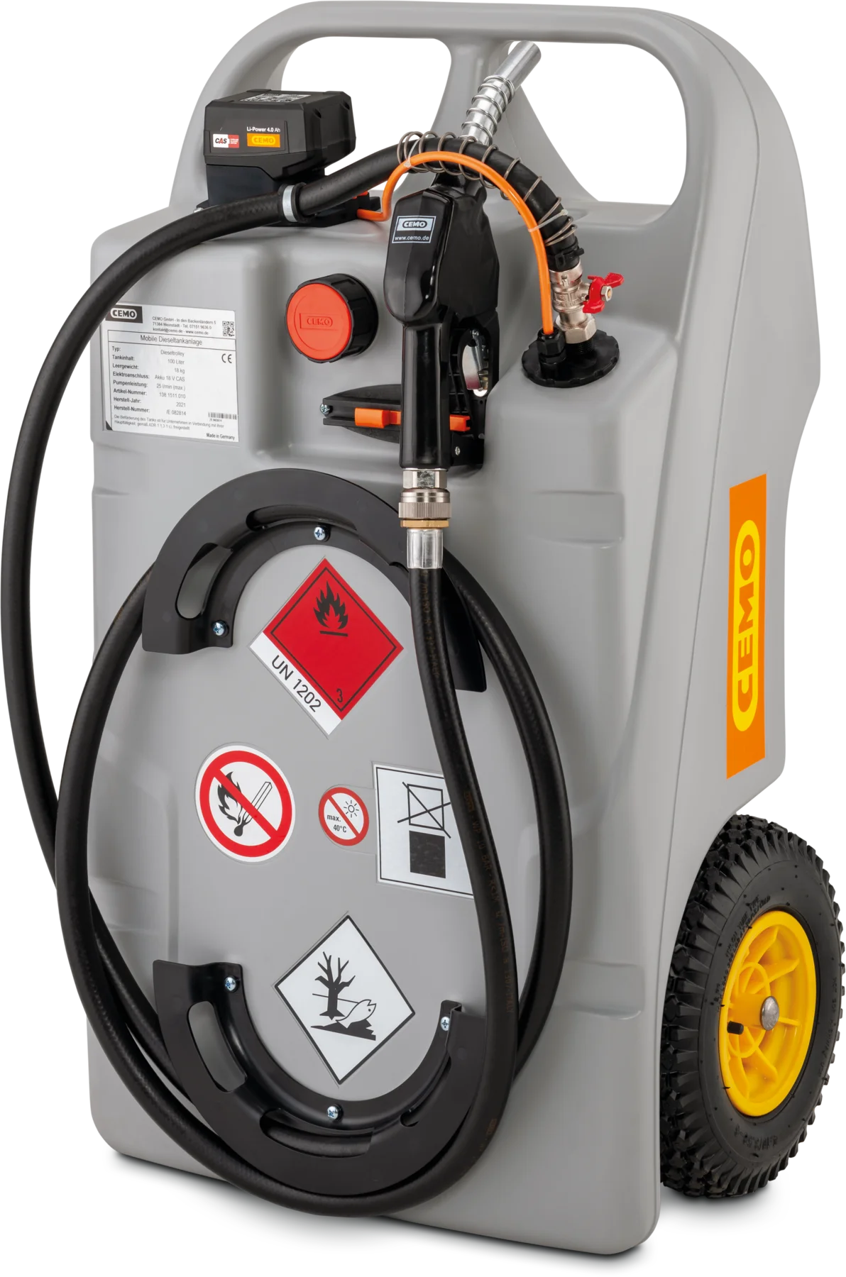 CEMO dieselvagn 60 l, med CAS-batteri 2 Ah