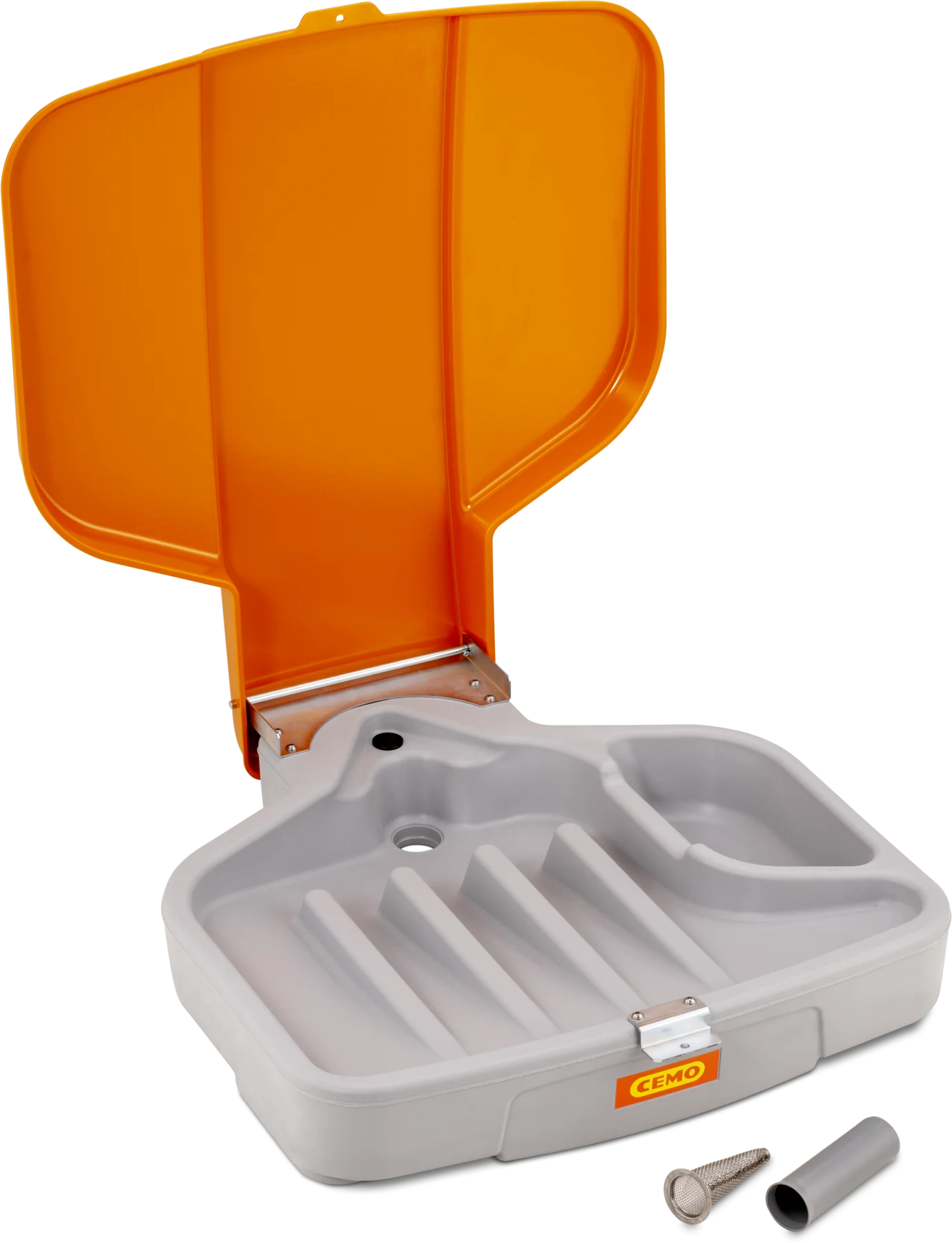 IBC filling funnel with hinged lid