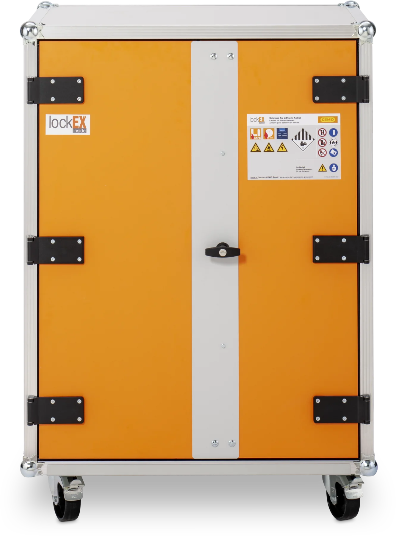 CEMO Battery storage cabinet 8/10 with castors