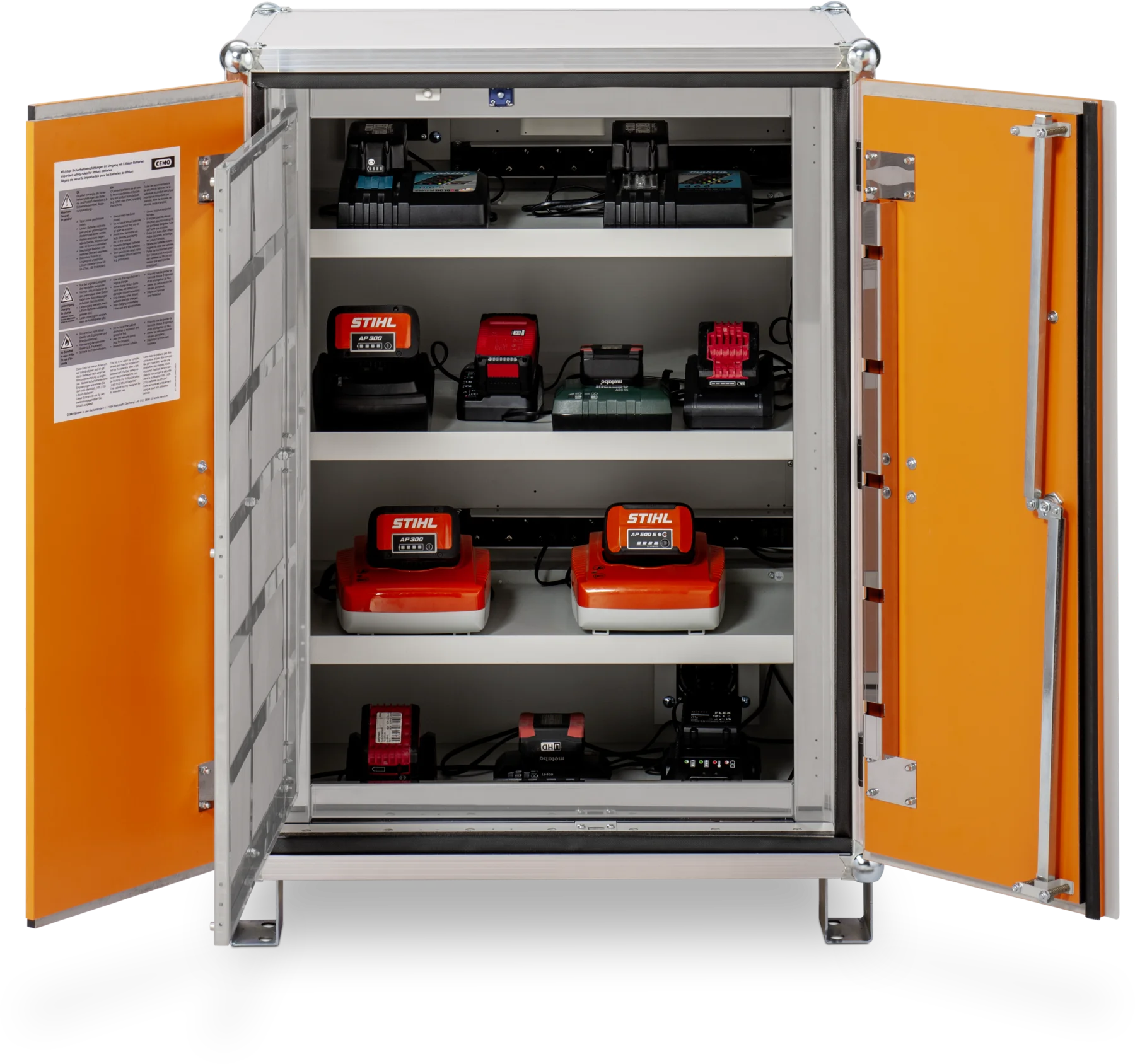 CEMO Battery charging cabinet Basic 8/10, 230 V with feet