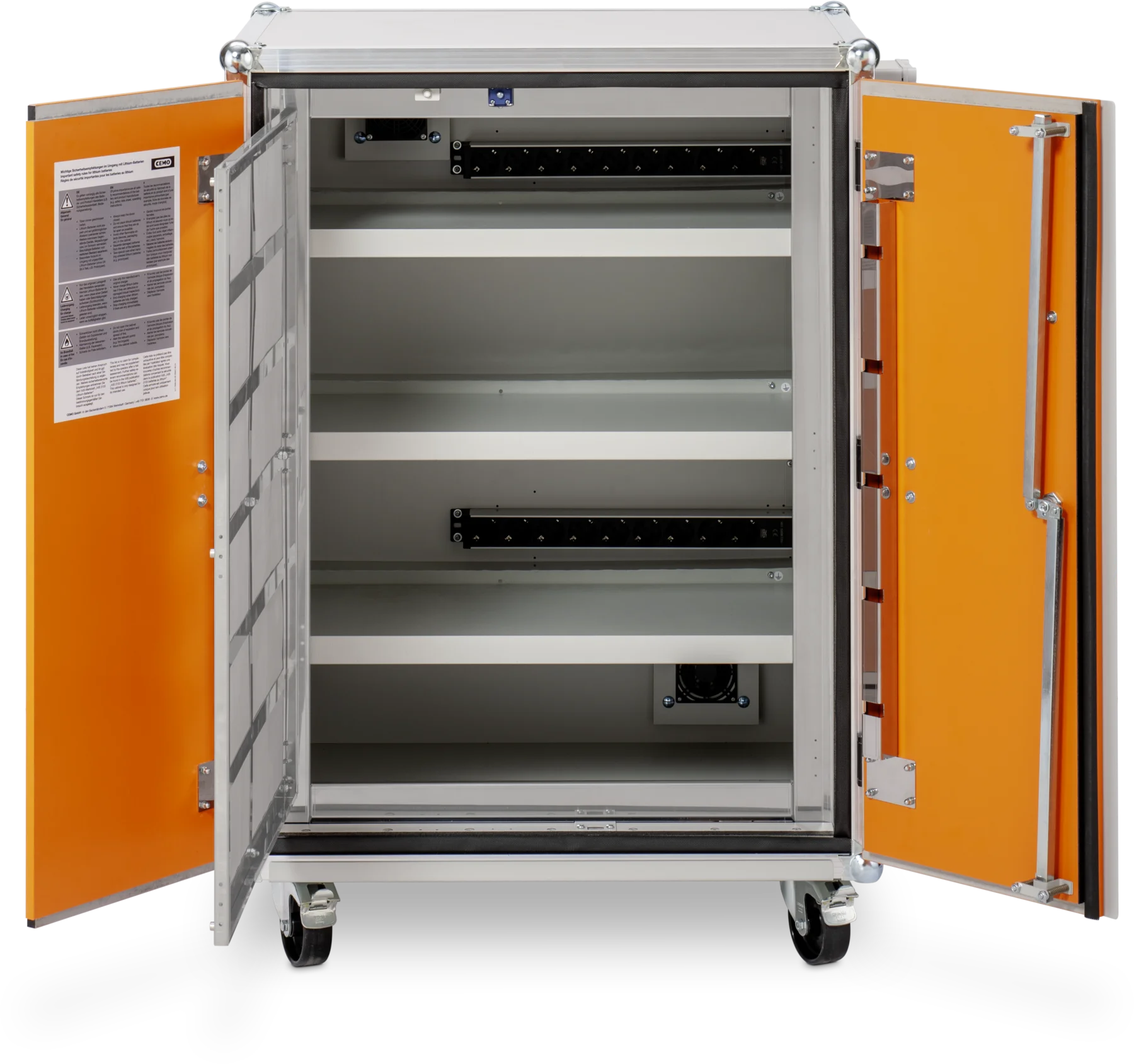 CEMO Battery charging cabinet Premium 8/10, 230 V with castors