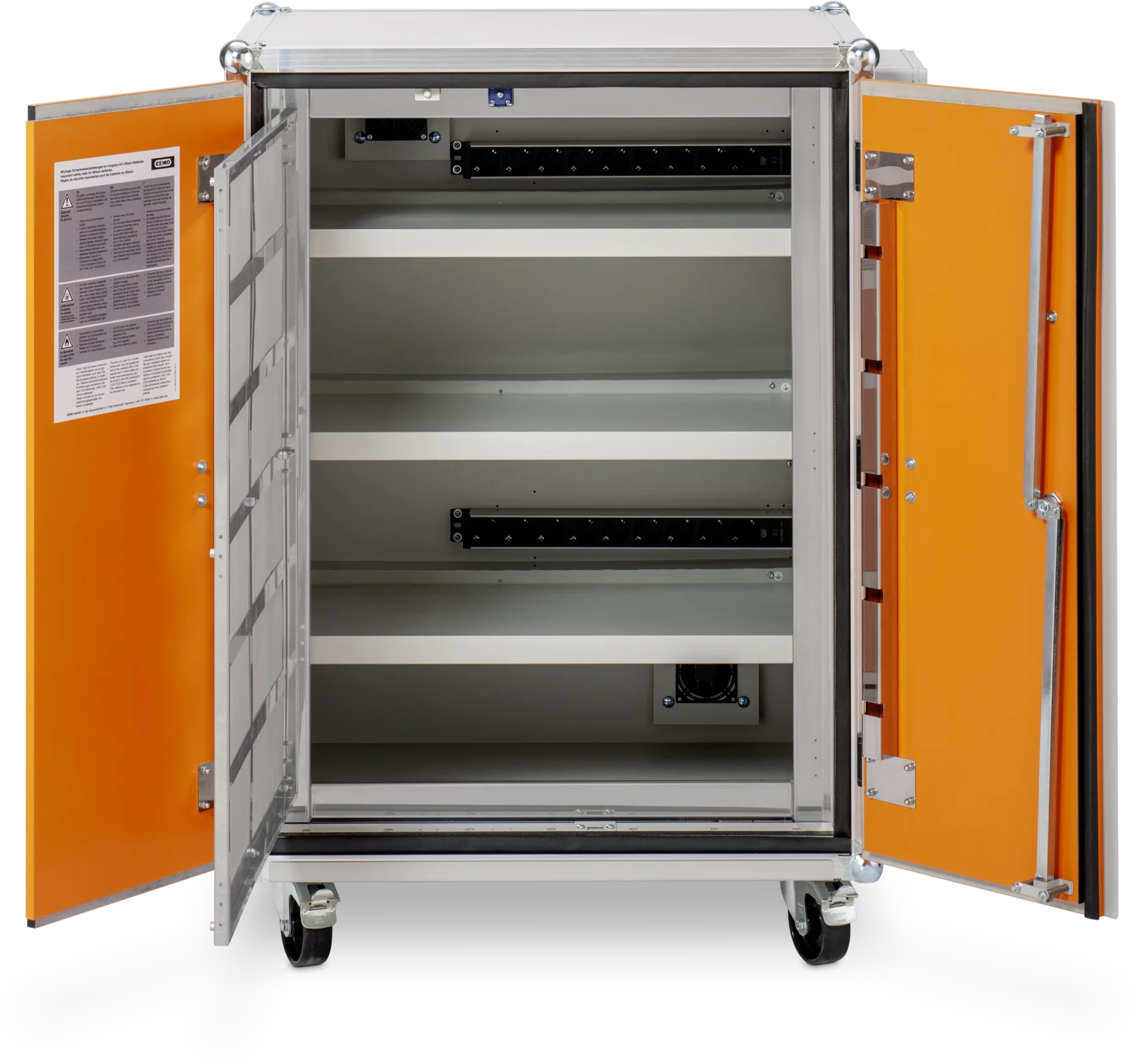 CEMO Battery charging cabinet Premium 8/10, 400 V with castors