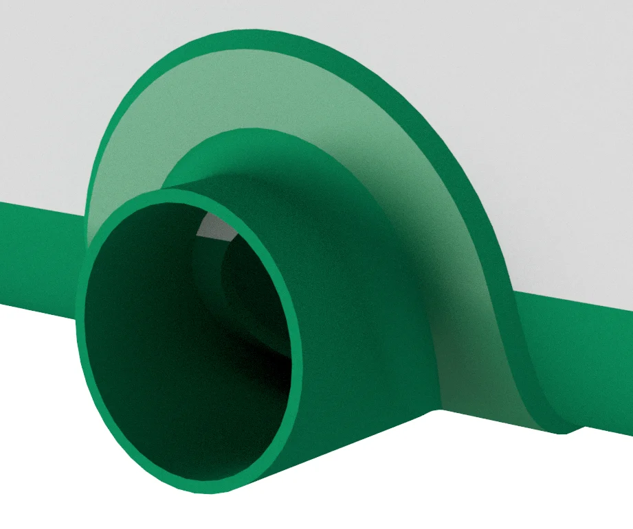 Pipe coupling (PVC) laminated attachment 1 ½" IT