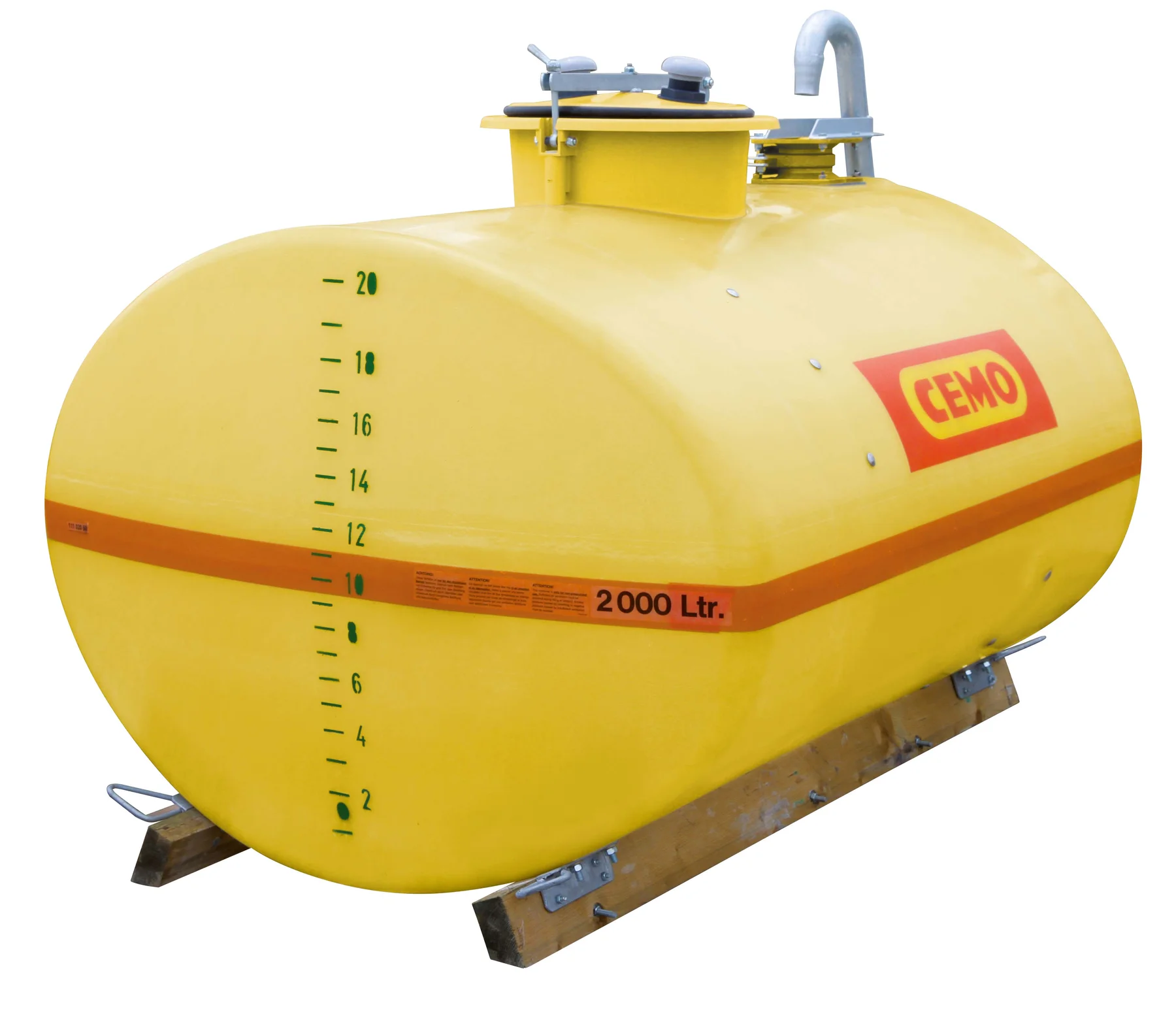 Oval tank GRP 2000 l, kort, kupolcentrum