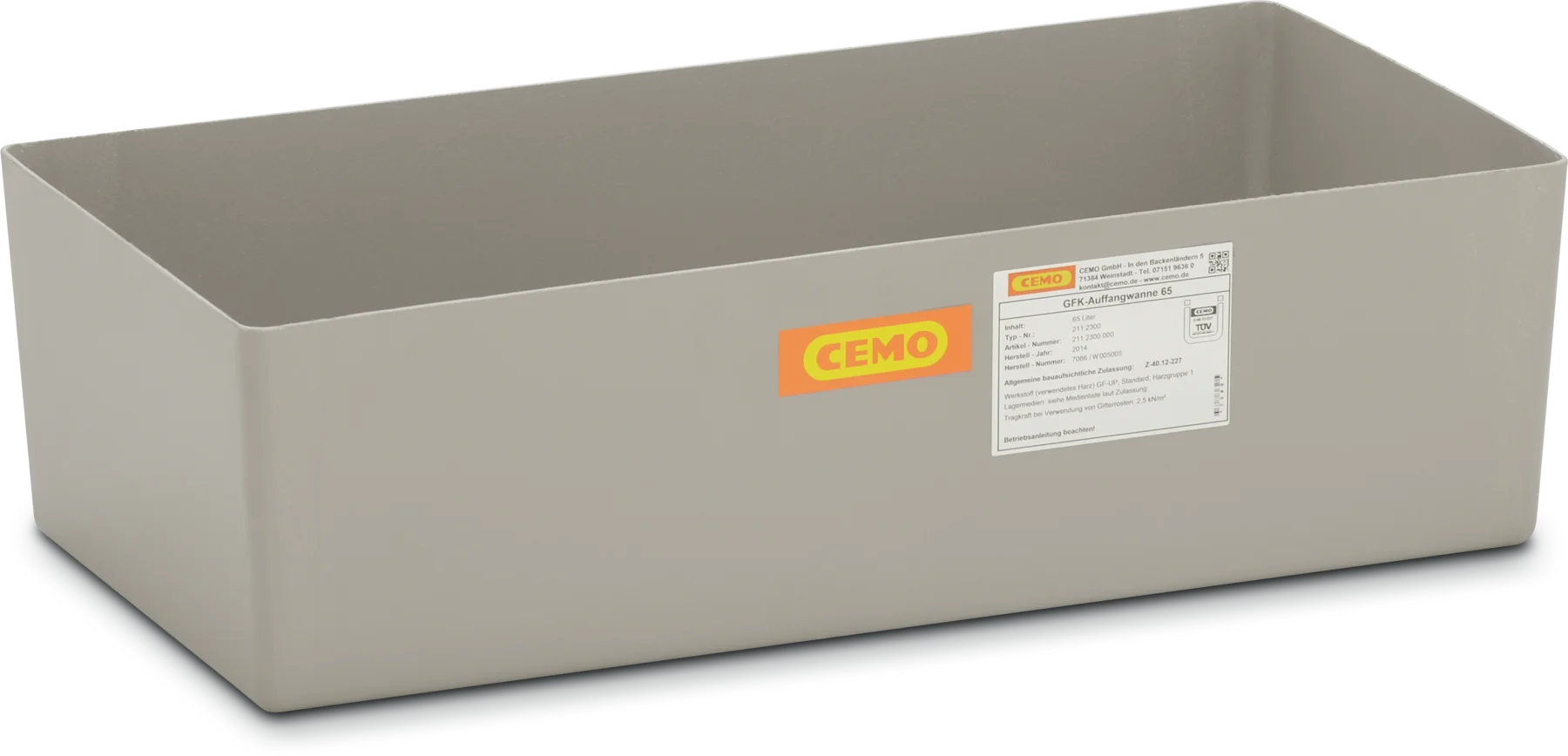 GRP-uppsamlingstråg 65 med/utan godkännande