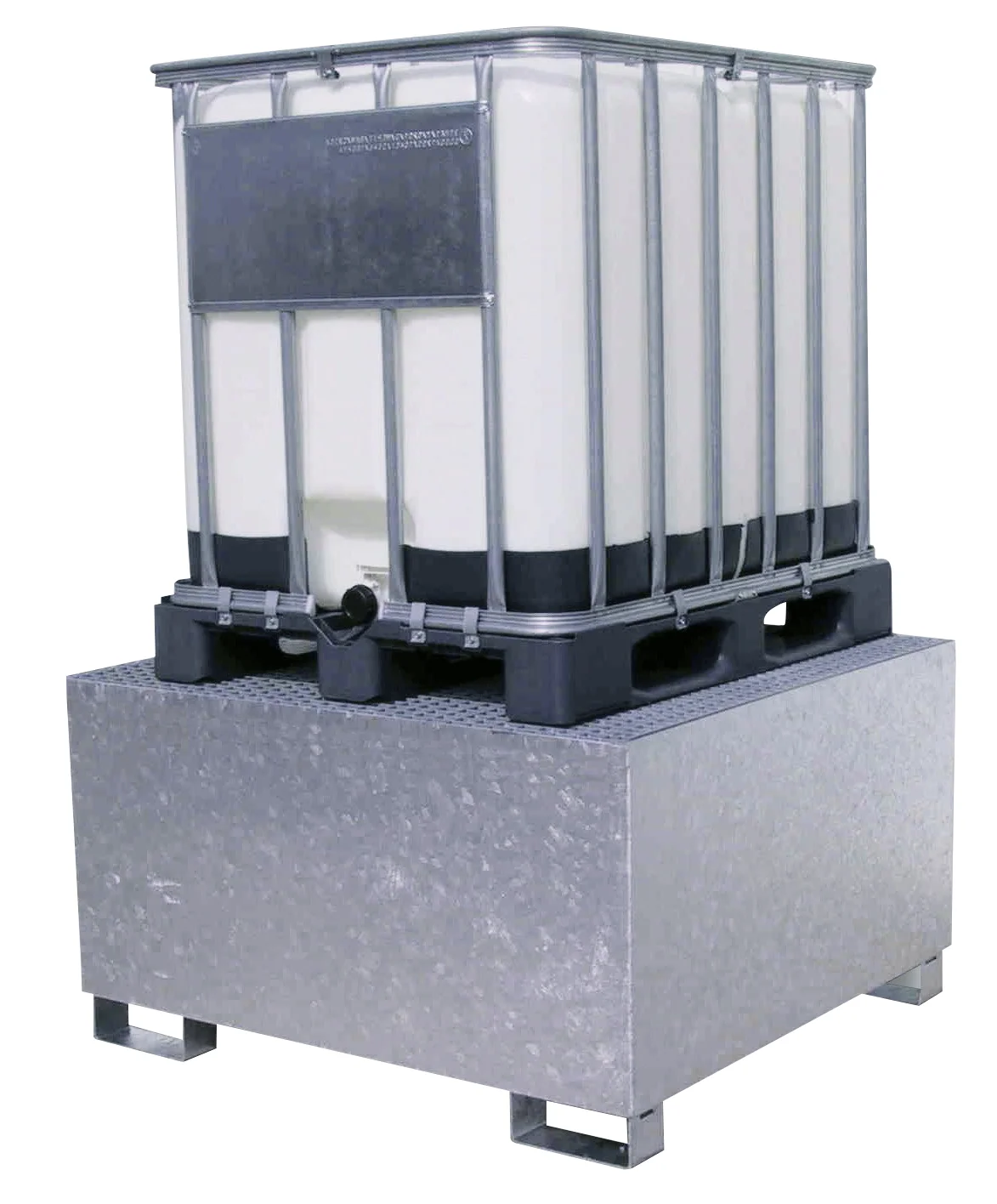 Vasca di raccolta IBC in acciaio, GS1, zincata