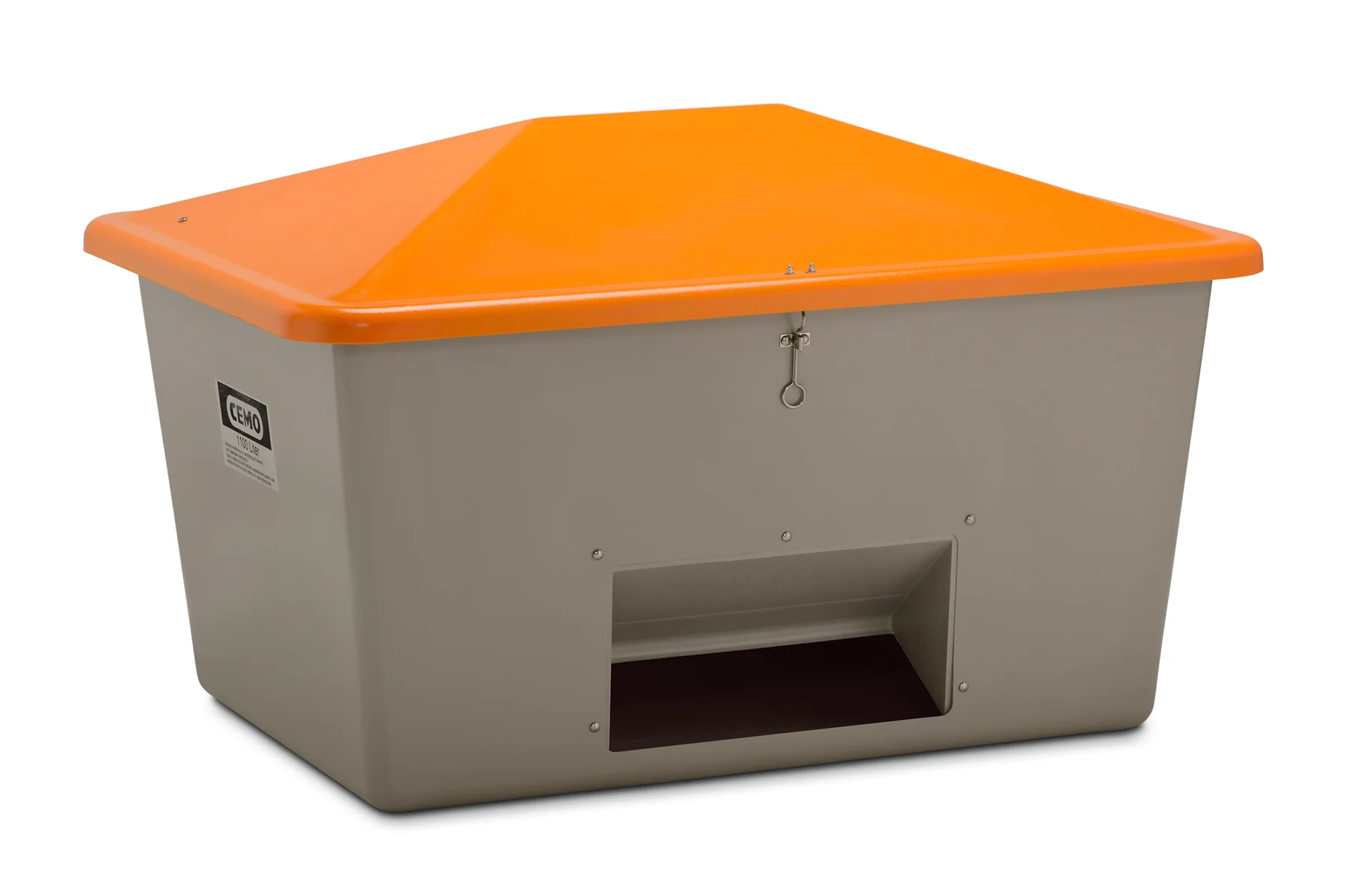 GRP Grit bin 1100 l, grey/orange