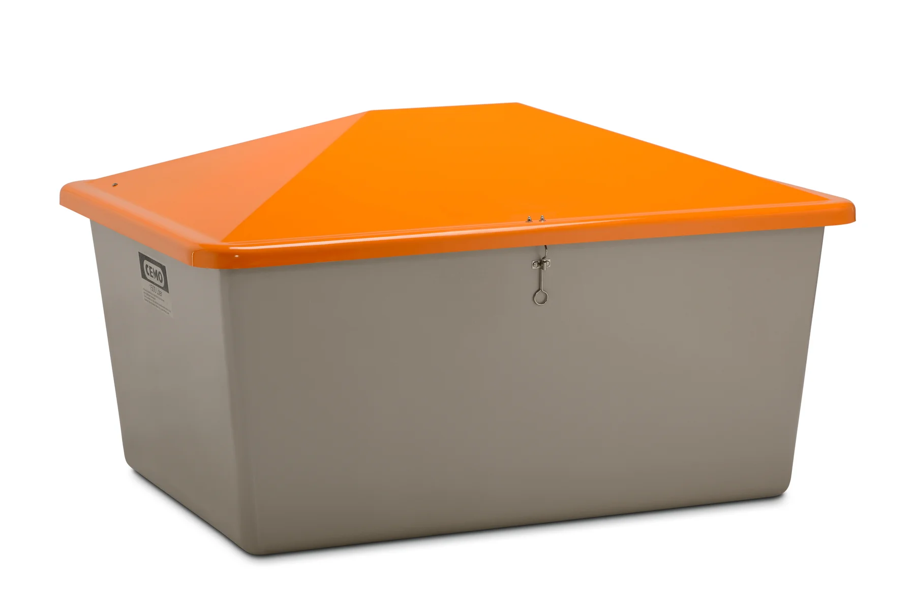 GRP Grit bin 1500 l, grey/orange