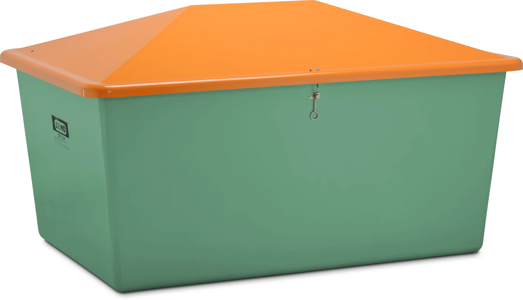 GRP Grit bin 2200 l, green/orange