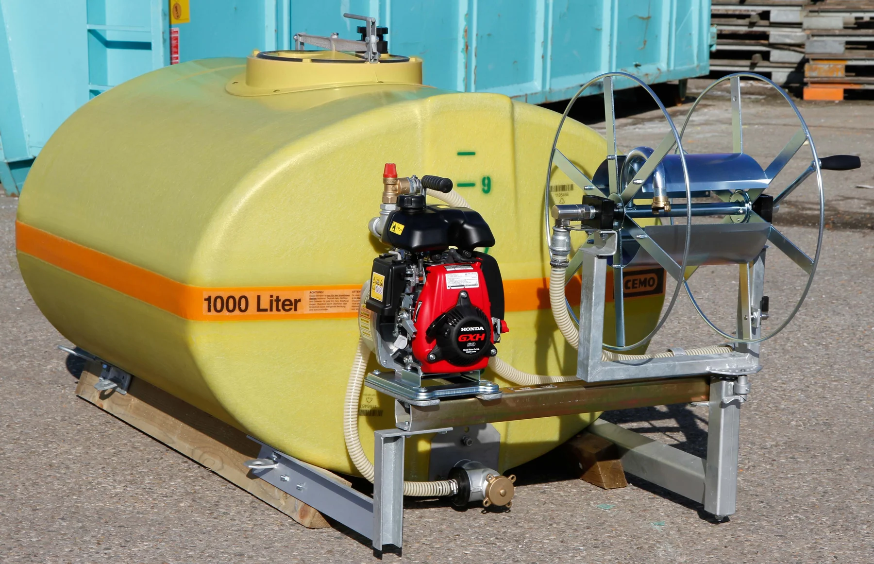 Pompa da appoggio con bobina avvolgitubo