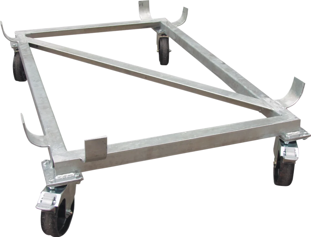 Base carrellata a ruote girevoli per contenitori rettangolari in VTR 300 l