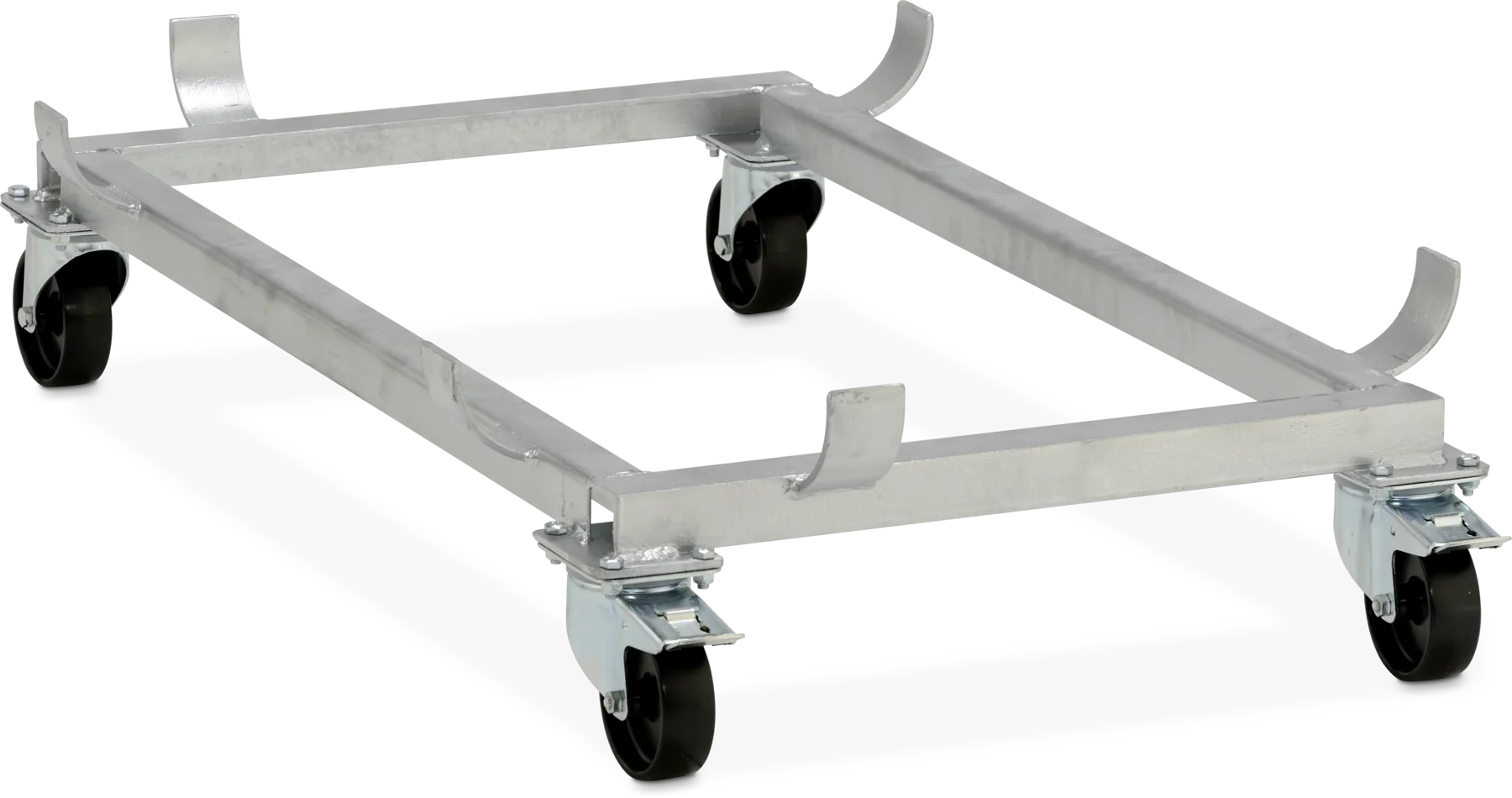 Base carrellata a ruote girevoli per contenitori rettangolari in VTR