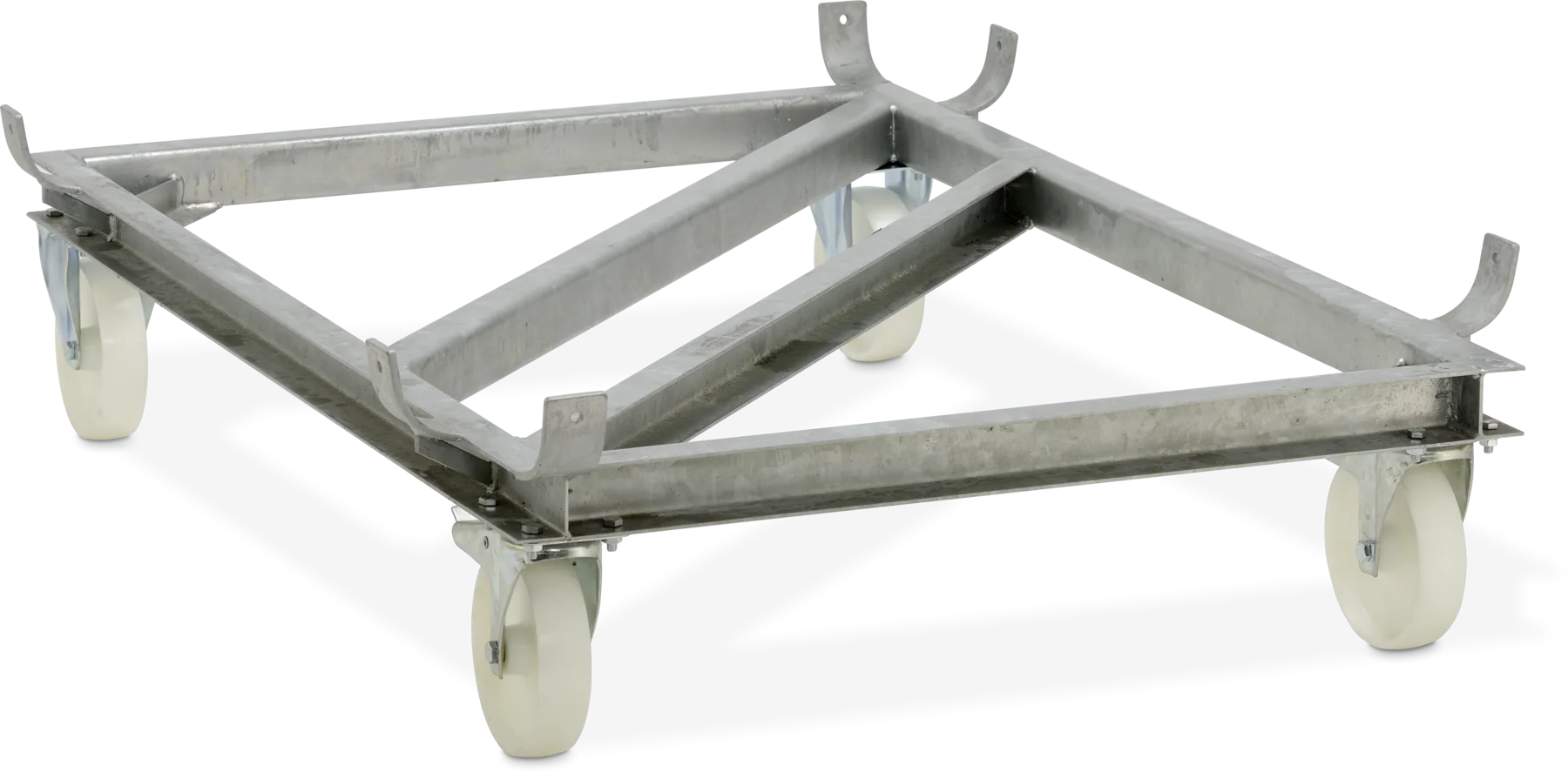 Base carrellata a ruote girevoli per contenitori rettangolari in VTR 1.500 l