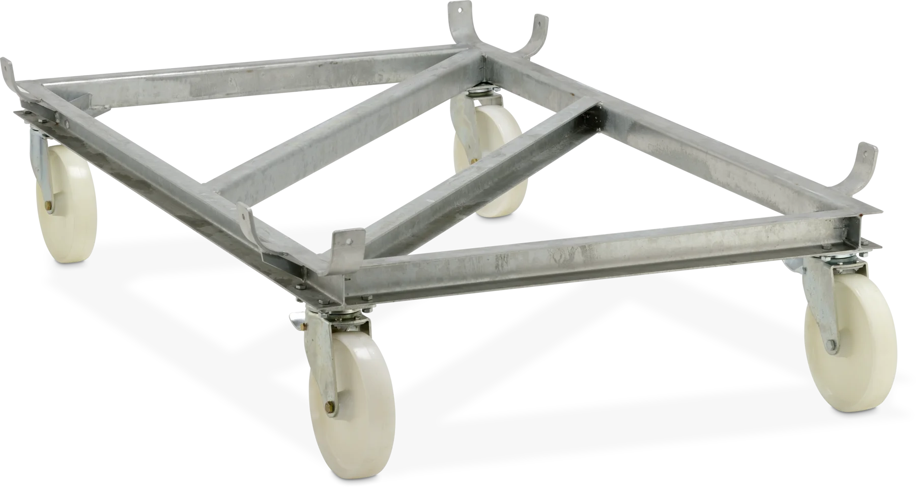 Base carrellata a ruote girevoli per contenitori rettangolari in VTR 2.200 l