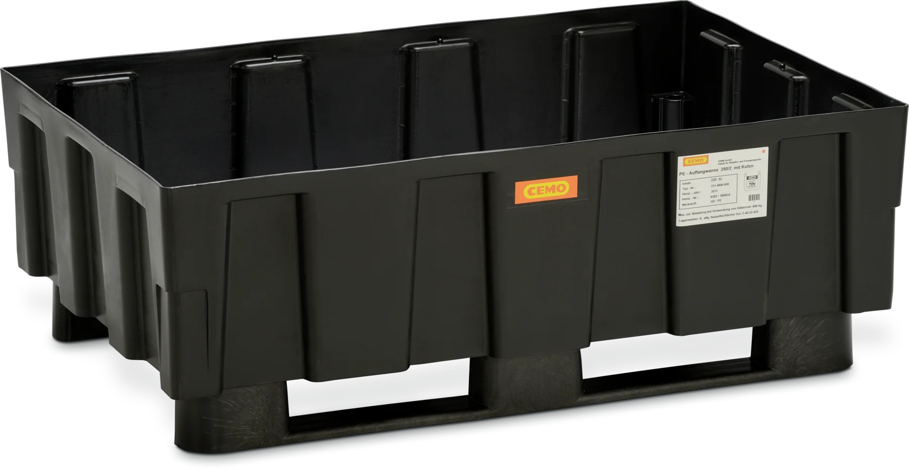 PE-uppsamlingstråg 205/2 med 2 stödskenor utan godkännande