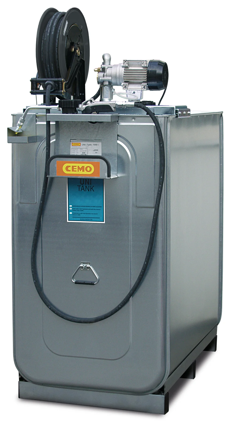 Compact lubricant system ECO, UNI 750 l with open hose reel
