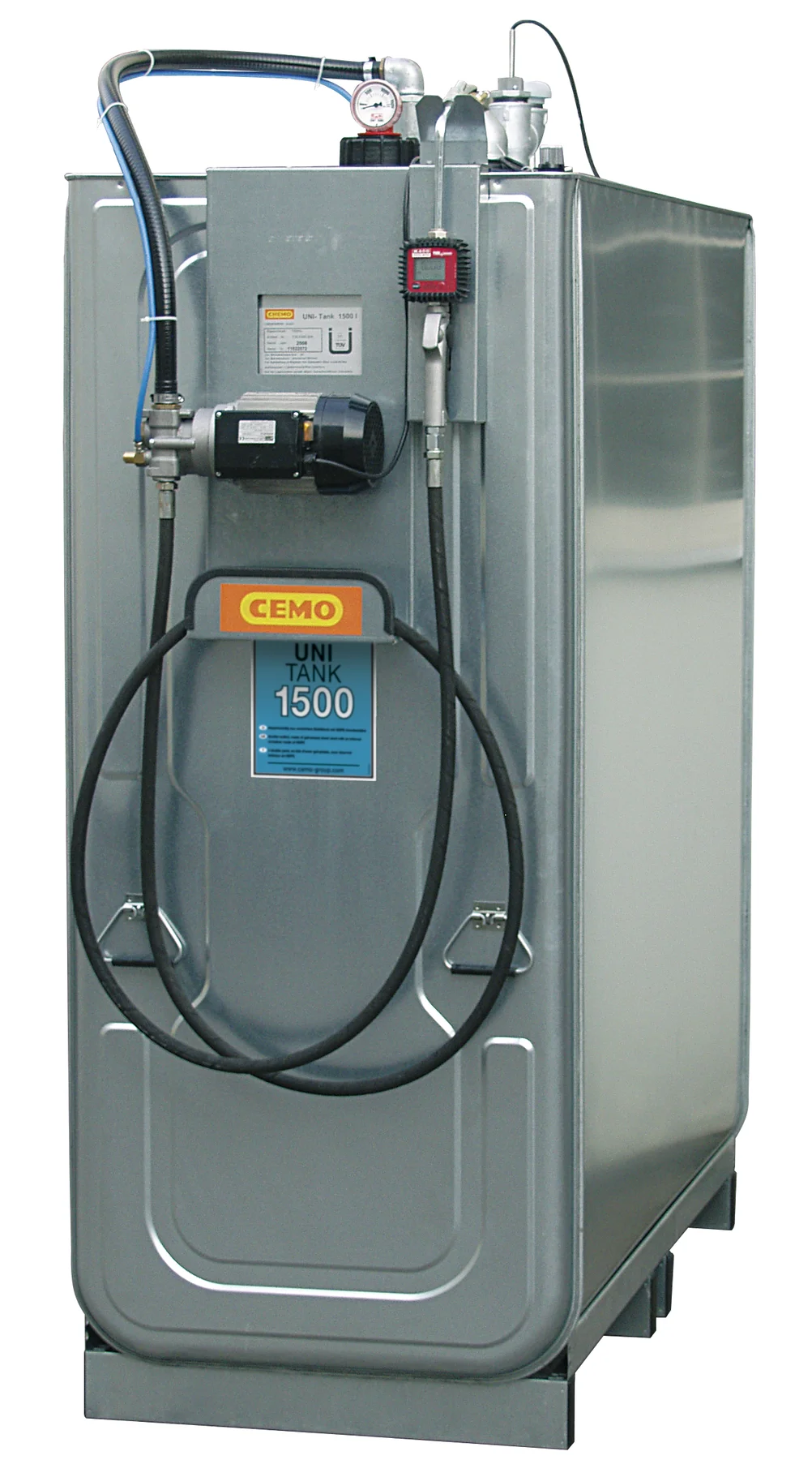 Compact lubricant system ECO, UNI 1,500 l with hose holder