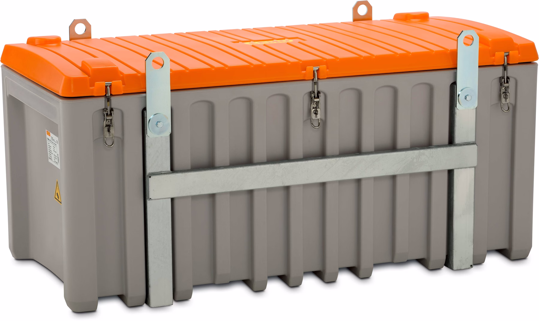 CEMbox 750 l, for use with cranes, grey/orange, with side door