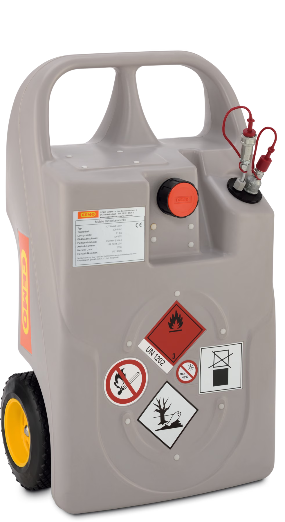 Diesel and heating oil trolley 100 L with quick coupling