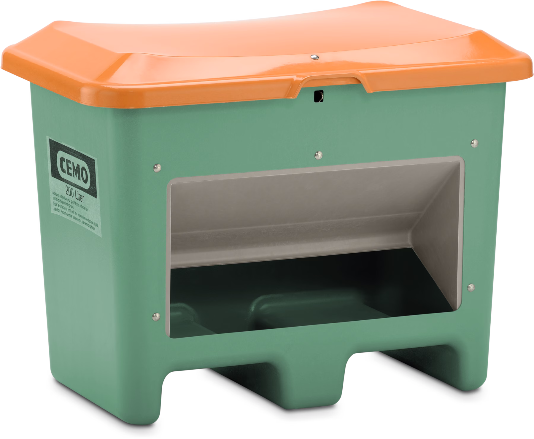 GRP Grit container Plus3 200 l, green/orange