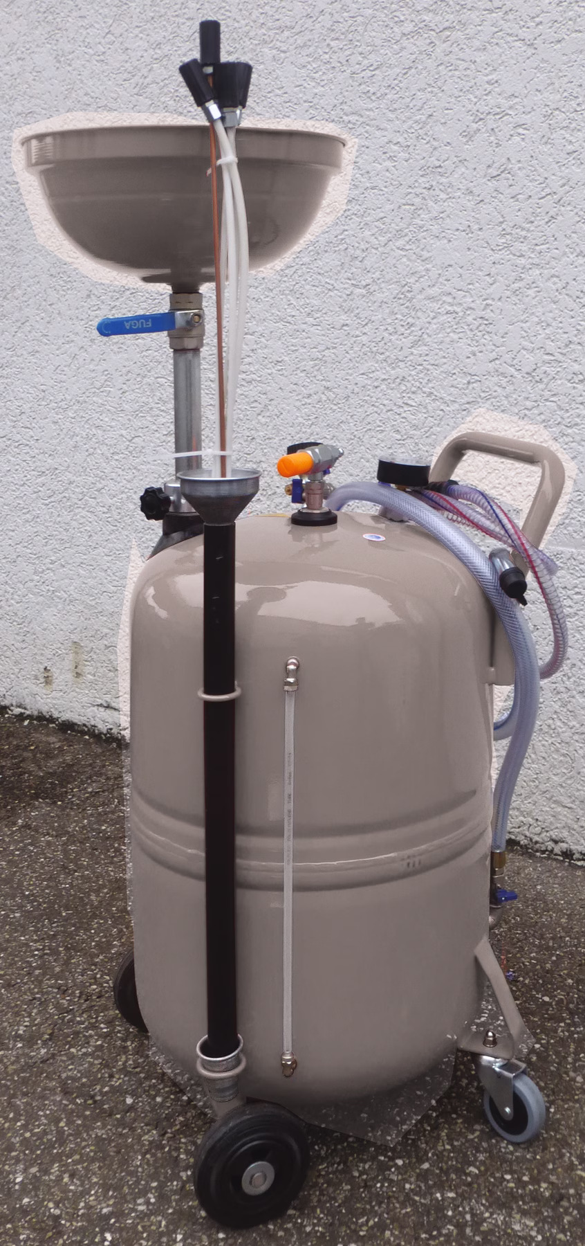 Aspiratore per olio 80 l con imbuto di raccolta