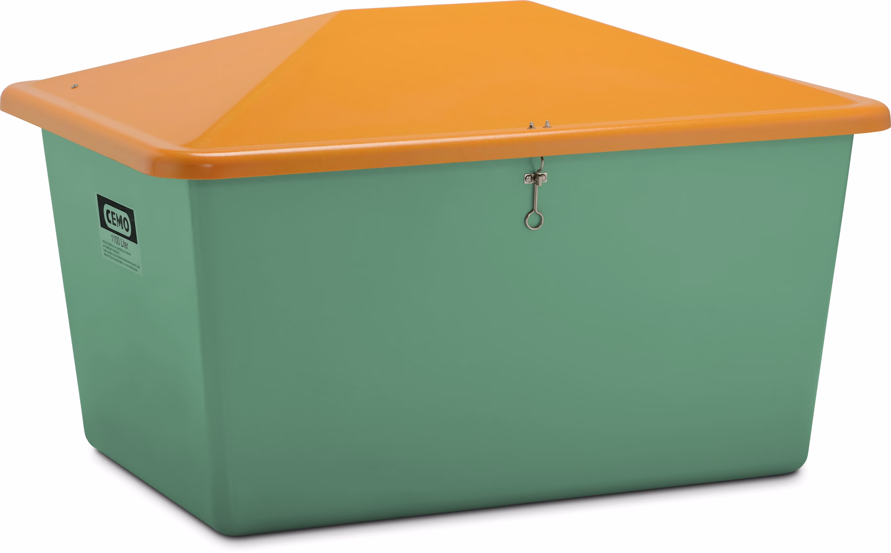 GRP Grit bin 700 l, green/orange