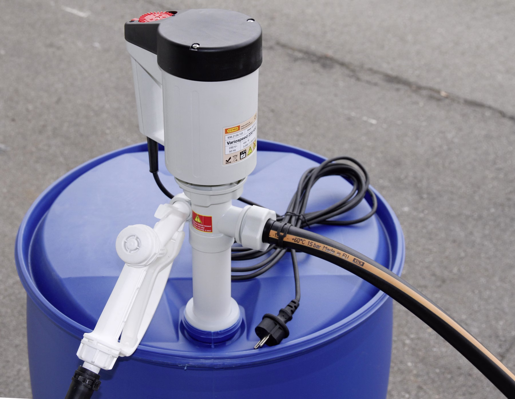 Set di pompa per fusti ECO-1 con valvola di erogazione manuale