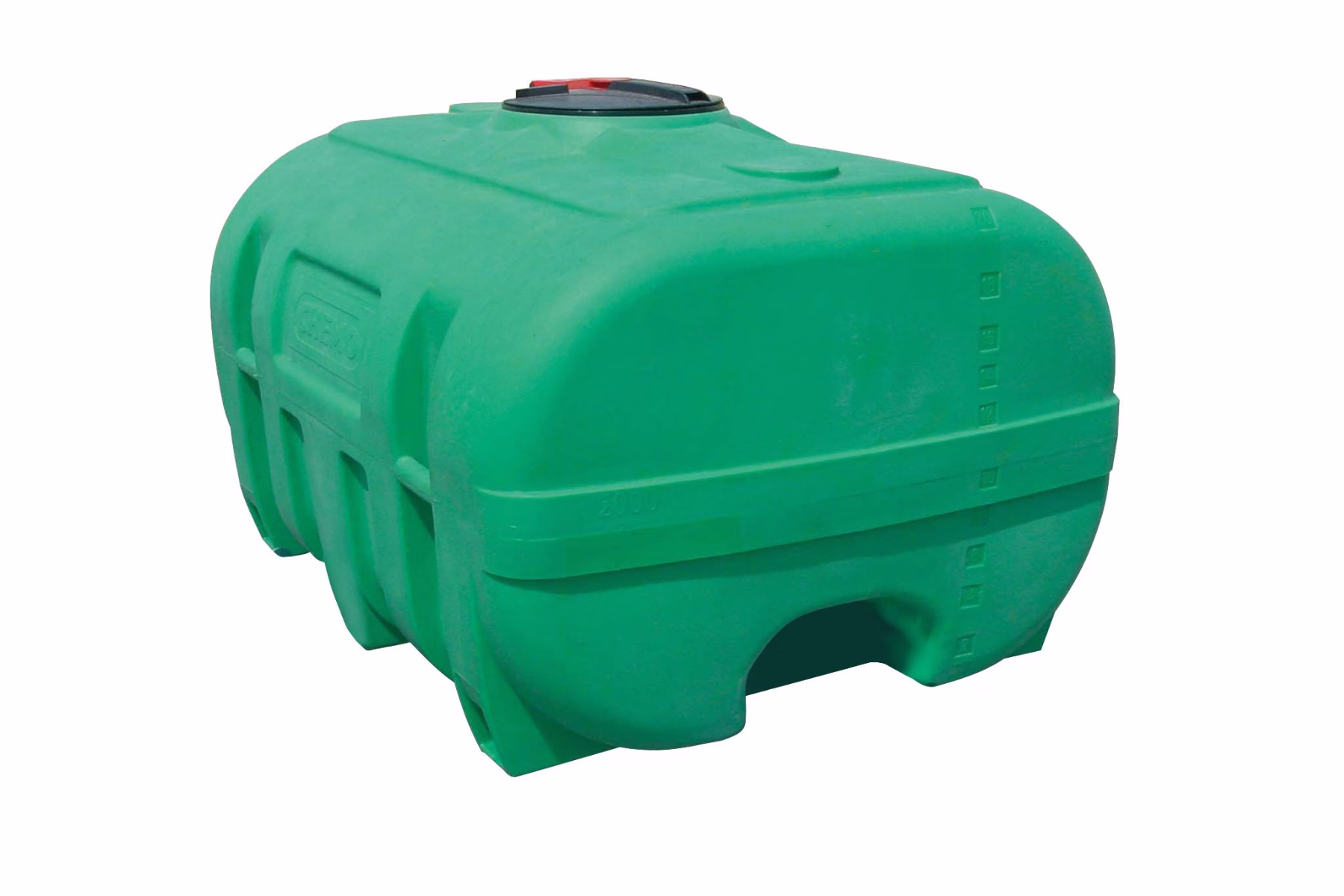 Depósito de PE, verde,  2000 l, con deflectores